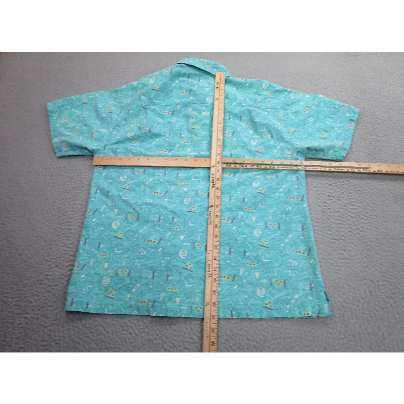 Rusty VINTAGE Rusty Shirt Men L Teal Button-Up 90s Geometric Surf Print Short Sleeve Pocketed Button-Front Size US L / EU 52-54 / 3 - 7 Thumbnail