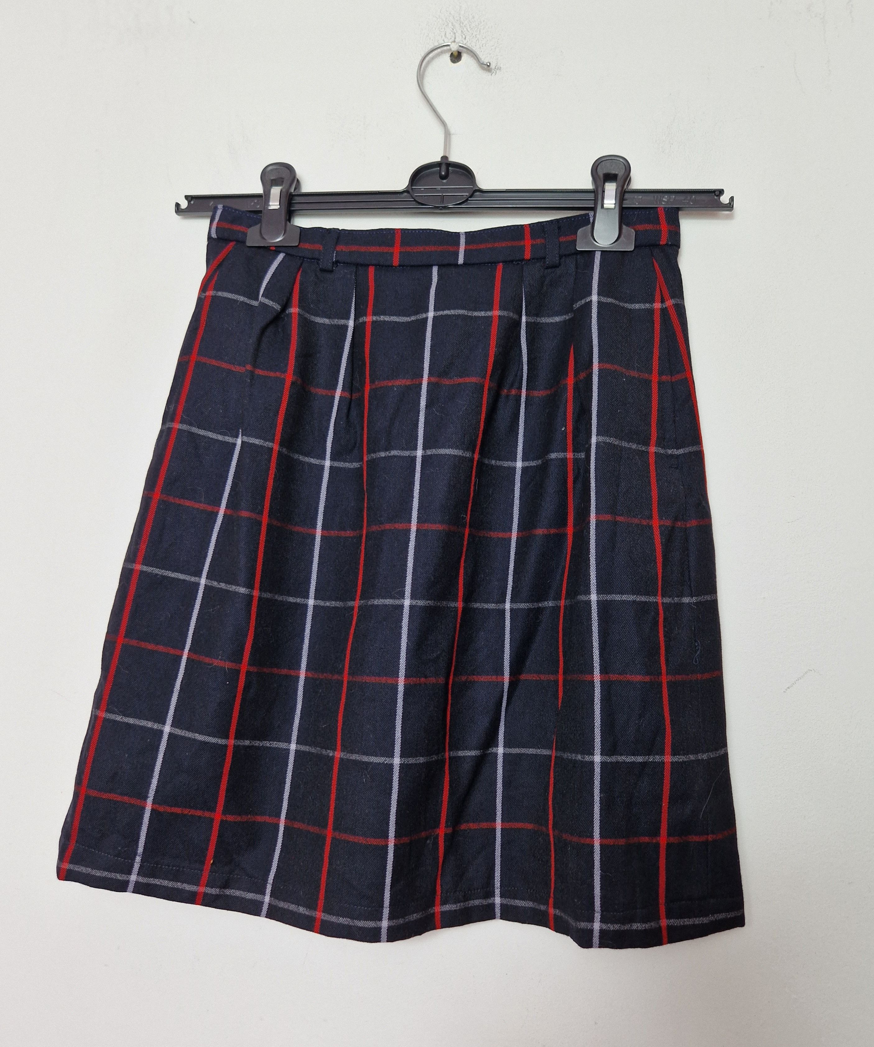Burberry × Vintage Burberry vintage wool navy nova check mini skirt Size 26" / US 2 / IT 38 - 9 Thumbnail