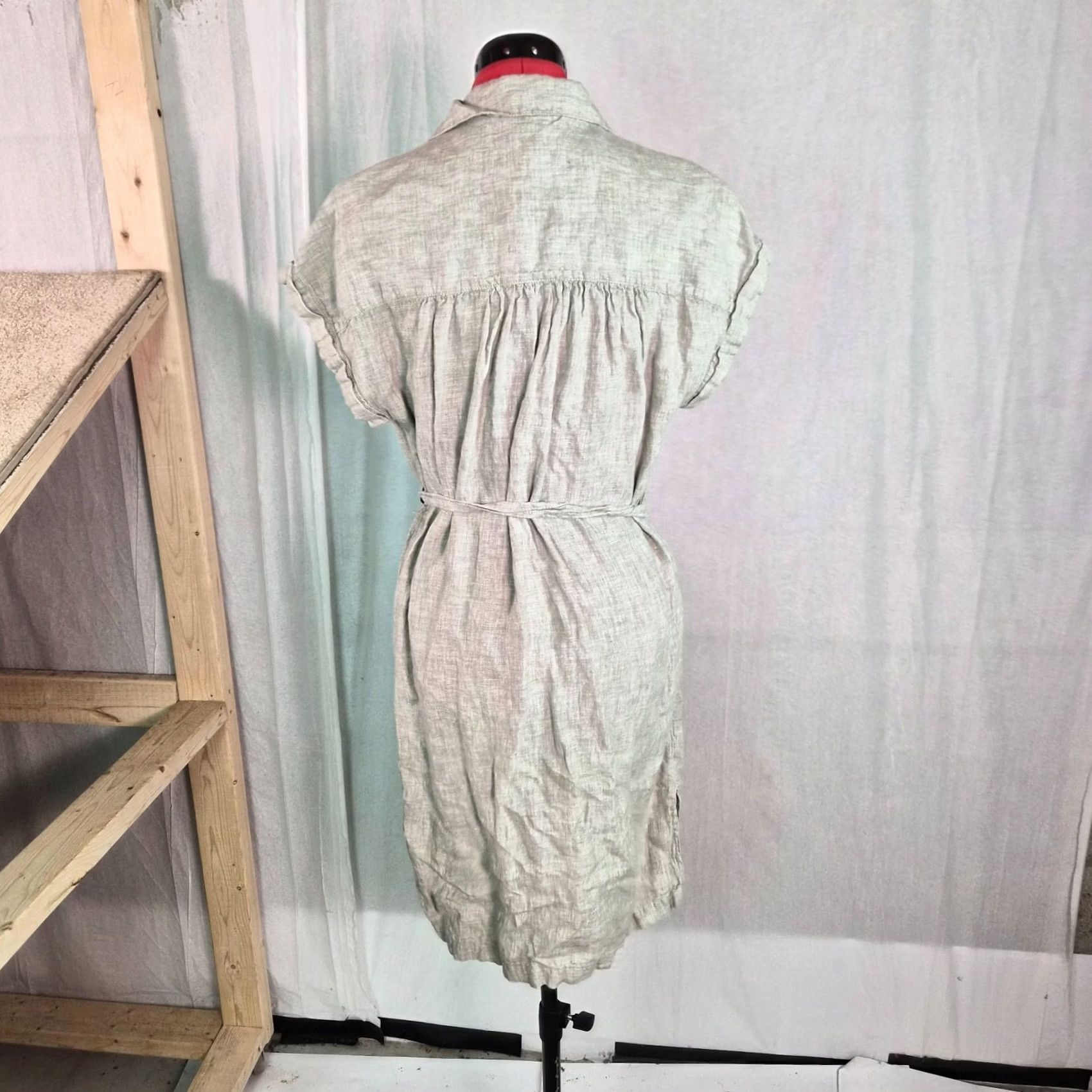 Vintage VINTAGE C&C California 100% Linen Shirt Dress Belted Button Front Short Sleeve Sz M G169 Size M / US 6-8 / IT 42-44 - 4 Thumbnail