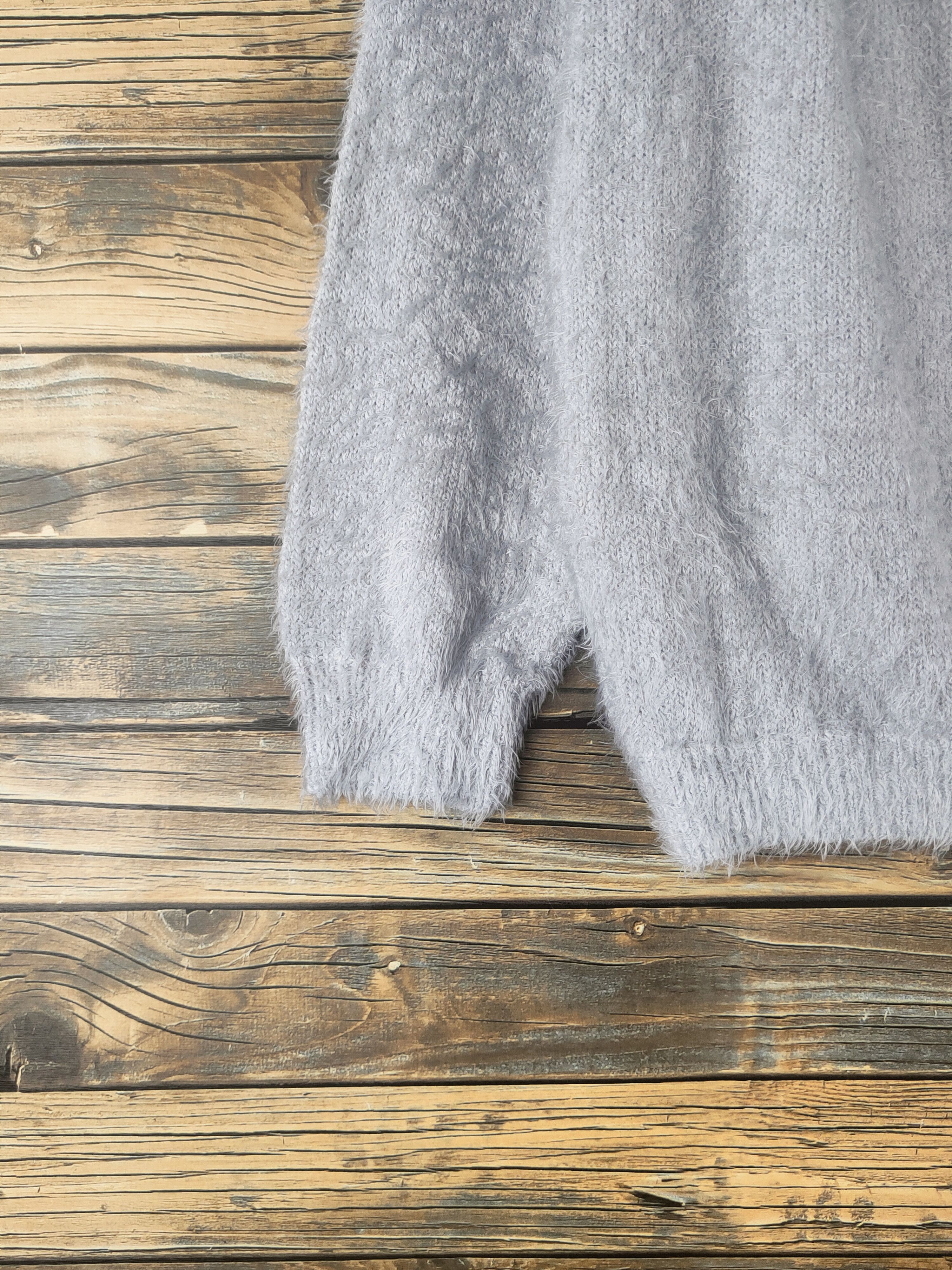 Japanese Brand DL Holiday Holic Light Blue Fur Mohair Knitwear #46-505 Size S / US 4 / IT 40 - 4 Thumbnail