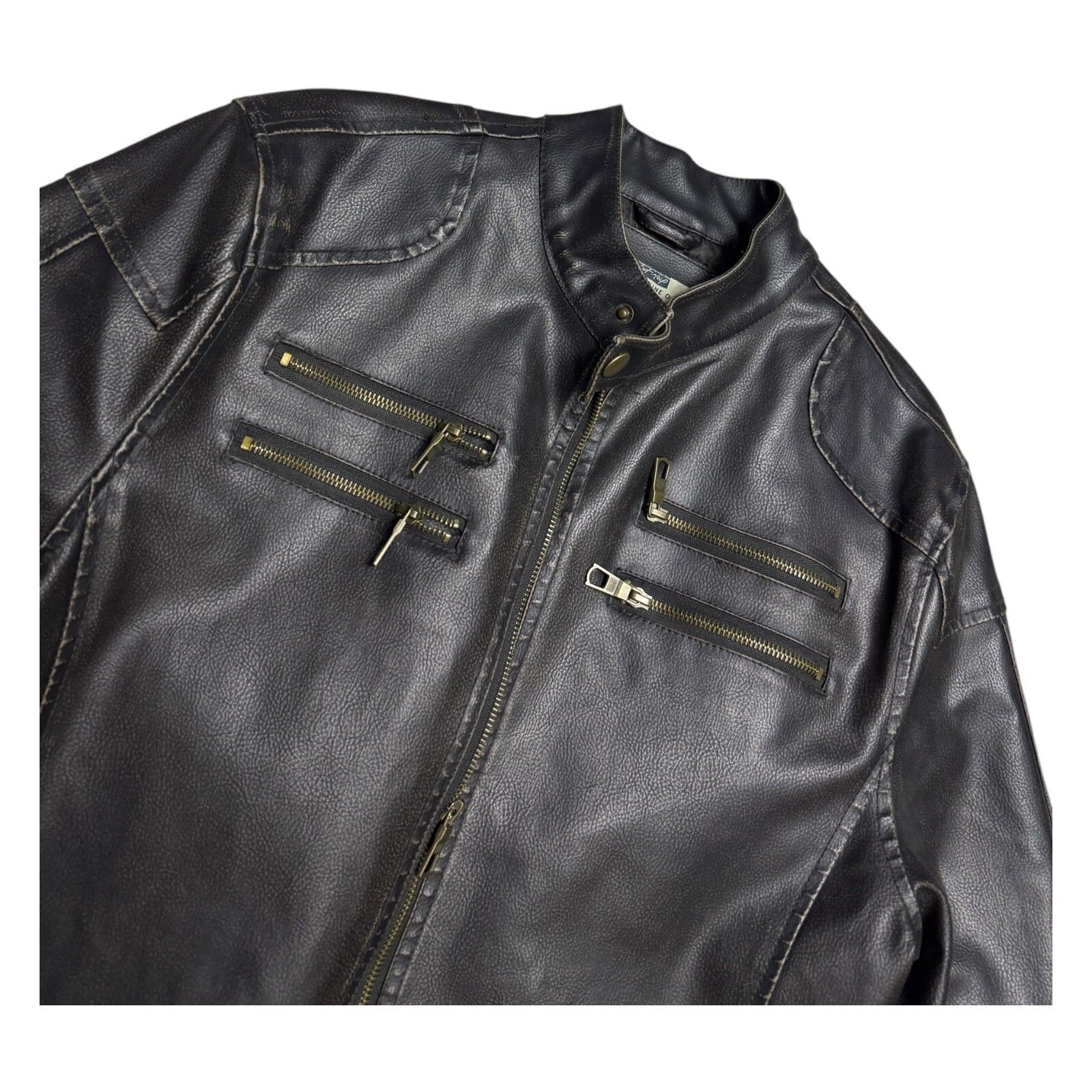 American Rag AMERICAN RAG FAUX LEATHER Motorcycle Bomber Jacket Large Size US L / EU 52-54 / 3 - 2 Thumbnail