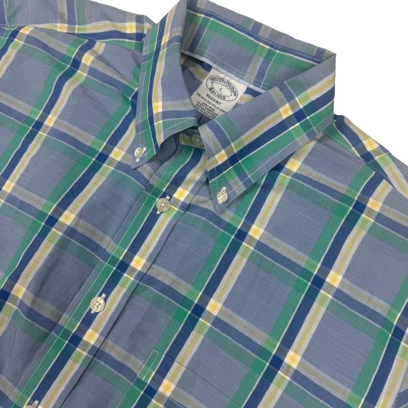 Brooks Brothers Brooks Brothers Men's Regent Cotton Non-Iron L/S Button Shirt Blue Large Size US L / EU 52-54 / 3 - 2 Thumbnail