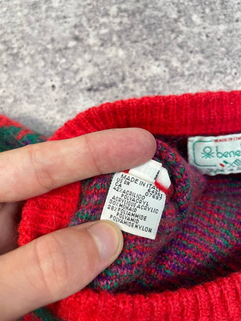 Benetton Vintage Benetton Aztec Wool Mohair Sweater Y2K Size US M / EU 48-50 / 2 - 7 Thumbnail