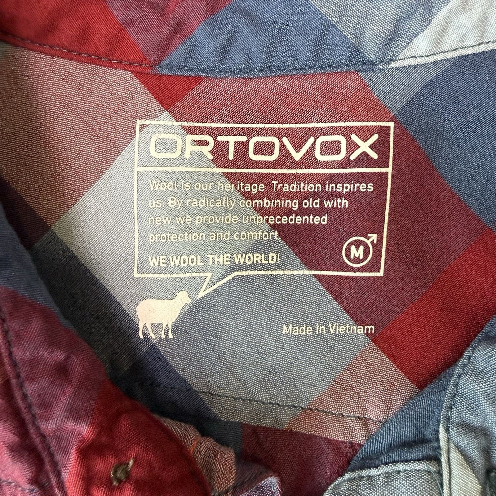 ORTOVOX Ortovox Short Sleeve Shirt M Multicolor Check Wool Blend Size US M / EU 48-50 / 2 - 7 Thumbnail