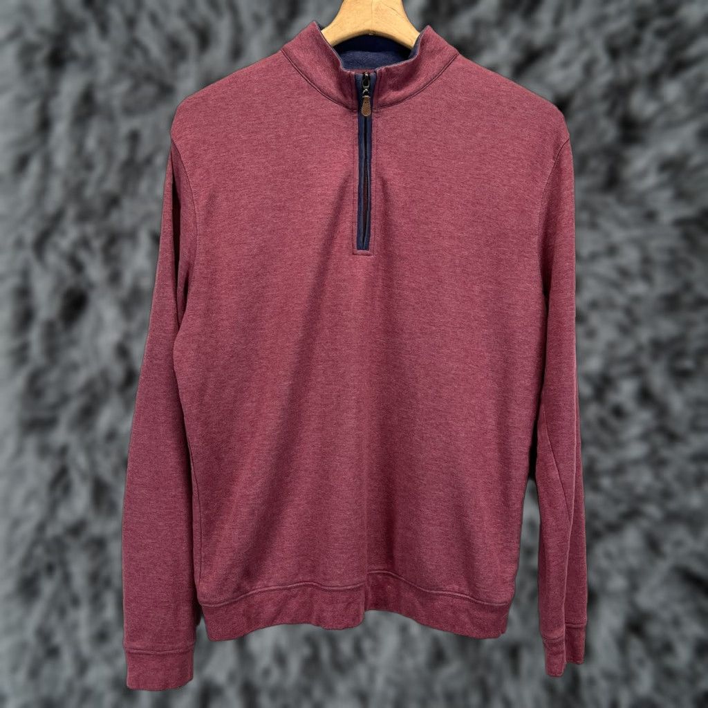 johnnie-O johnnie-O 1/4 Zip Pullover Sweatshirt Mens Sz Medium Sully Malibu Red Sleeve Size US M / EU 48-50 / 2 - 1 Thumbnail