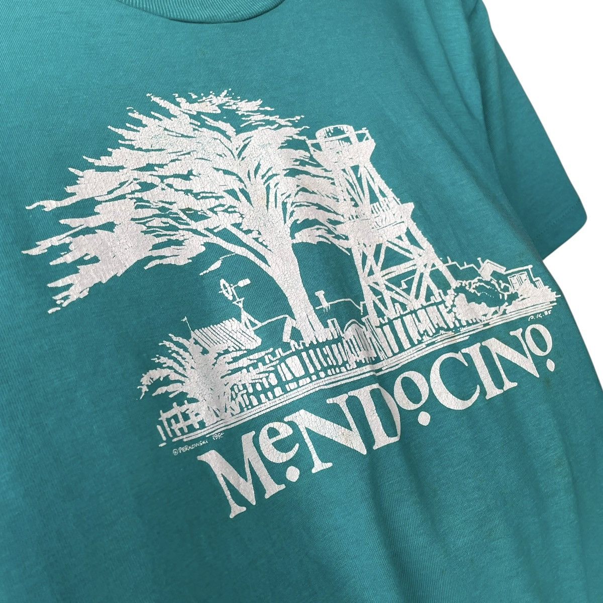 Hanes Mendocino California Vintage 1980s Art Graphic Tee Size US M / EU 48-50 / 2 - 4 Thumbnail