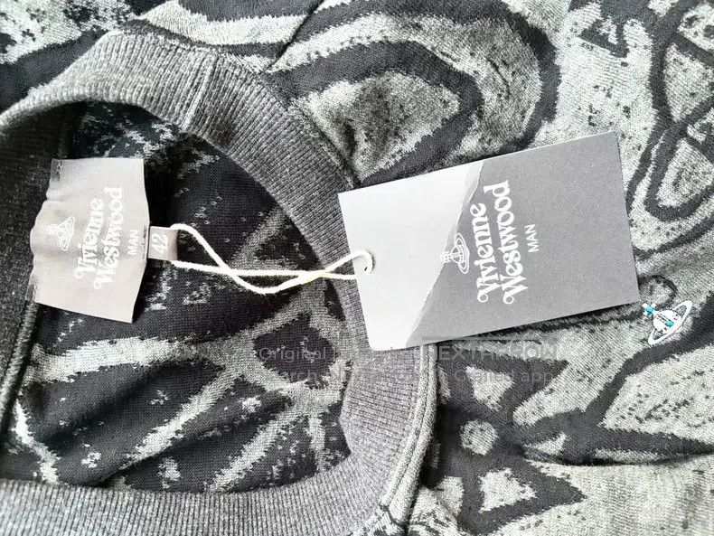 Vivienne Westwood Vivienne Westwood Gray Full Print Saturn Knit Sweater Size M / US 6-8 / IT 42-44 - 6 Thumbnail