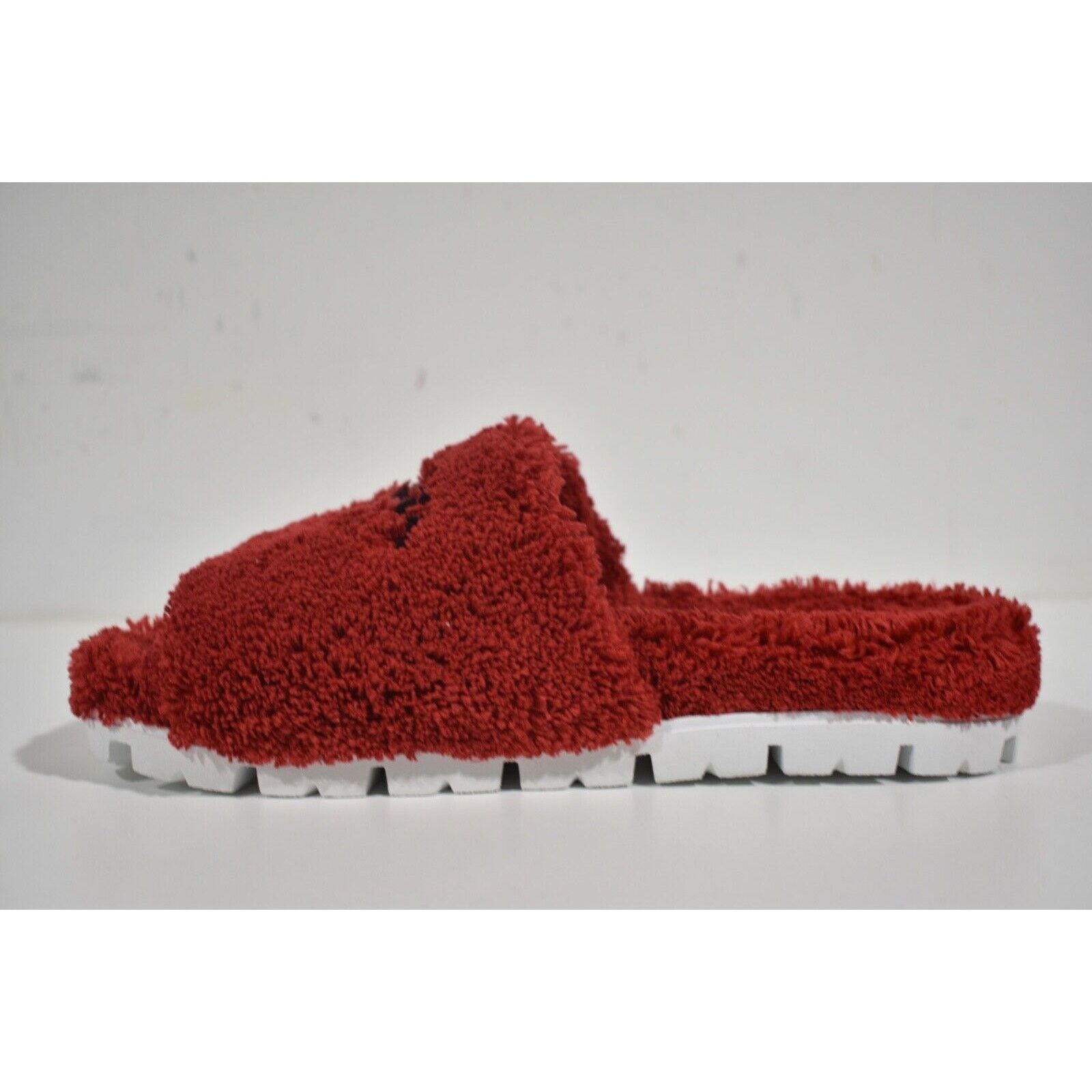 Prada Prada Terry Cloth Roso Red Black Logo Slide Sandal Rubber Size US 8 / IT 38 - 8 Thumbnail