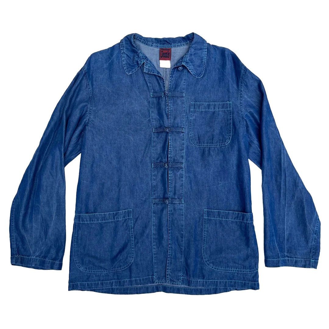 Jean Paul Gaultier × Vintage Jean-Paul Gaultier 1990 Vintage Jean’s Paris Mandarin Jacket Size L / US 10 / IT 46 - 1 Thumbnail