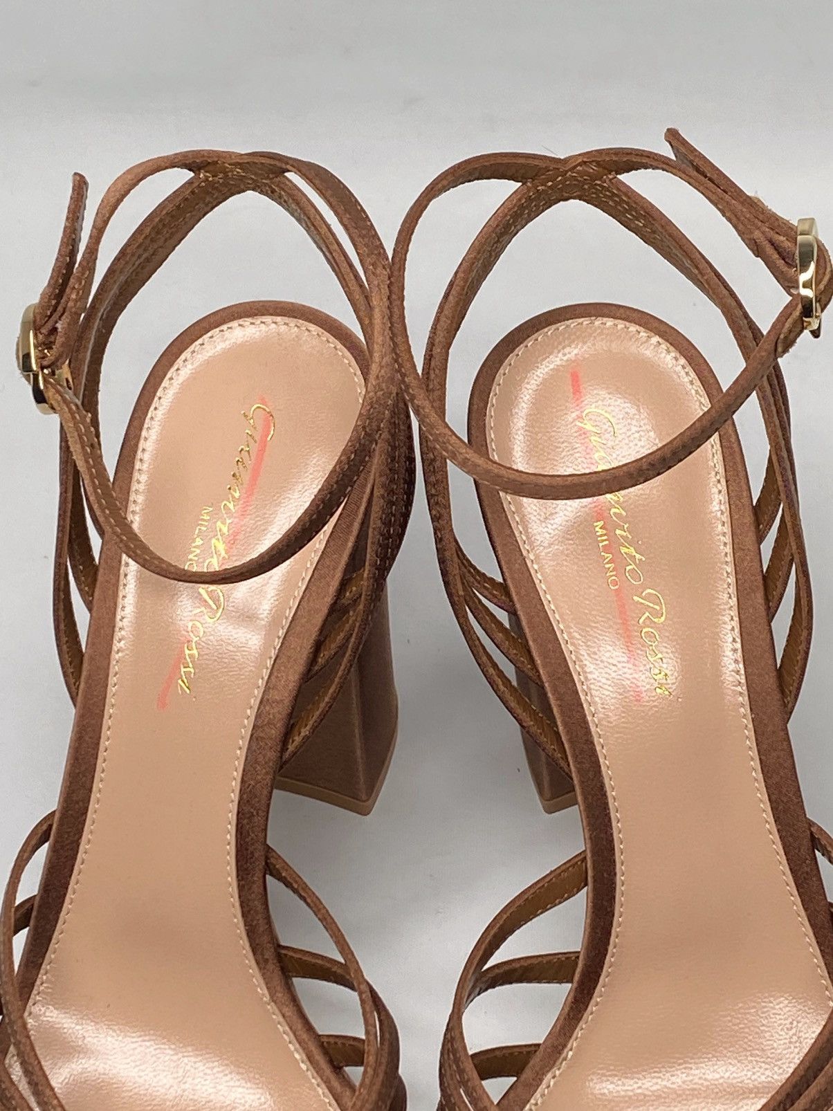 Gianvito Rossi GIANVITO ROSSI Crepe Ankle-Strap Platform Sandals size 36.5 Size US 6.5 / IT 36.5 - 12 Thumbnail