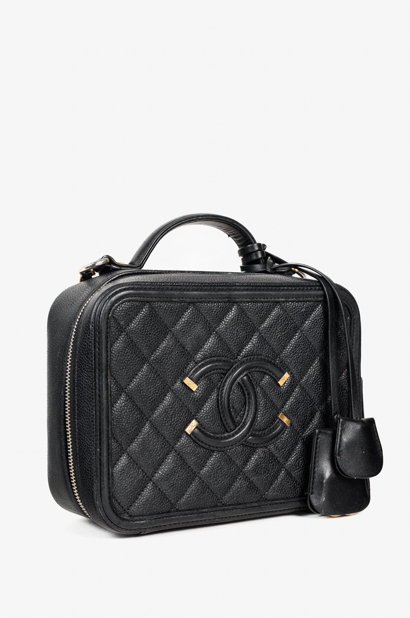 Chanel Chanel Filigree Medium Black Caviar Quilted CC Vanity Case Size ONE SIZE - 2 Thumbnail