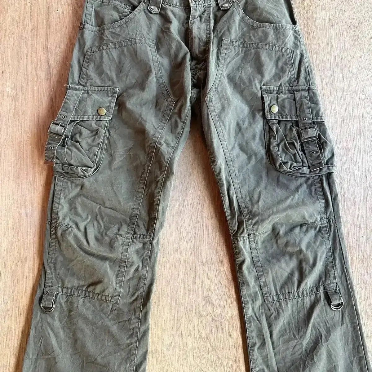 Selected Homme 💥FLARE/BOOTCUT💥MICHEL KLEIN VINTAGE DOUBLEKNEE CARGO PANTS Size US 32 / EU 48 - 2 Thumbnail