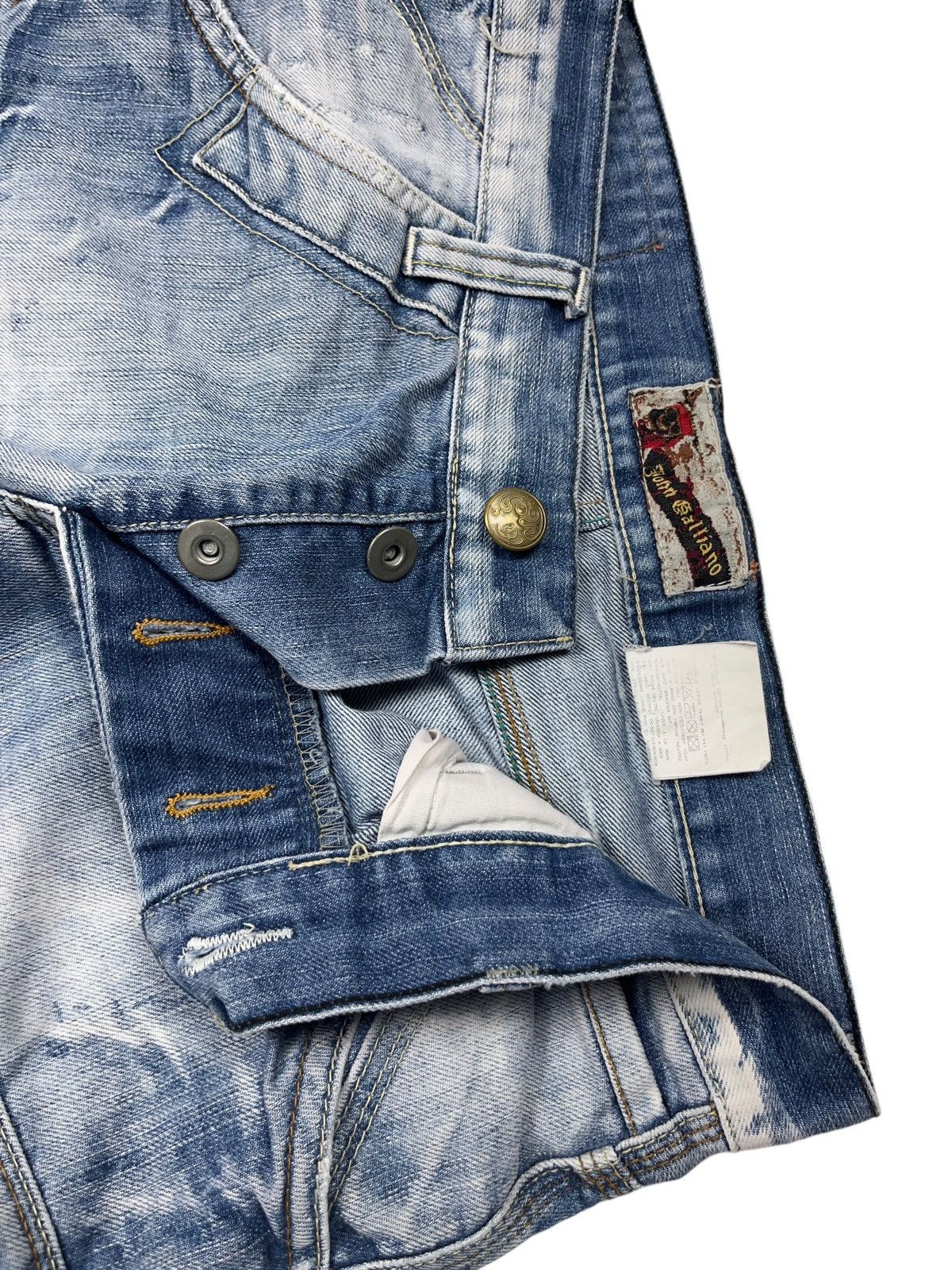 John Galliano × Vintage Vintage John Galliano Denim Shorts Distressed Style y2k Size US 29 - 6 Thumbnail