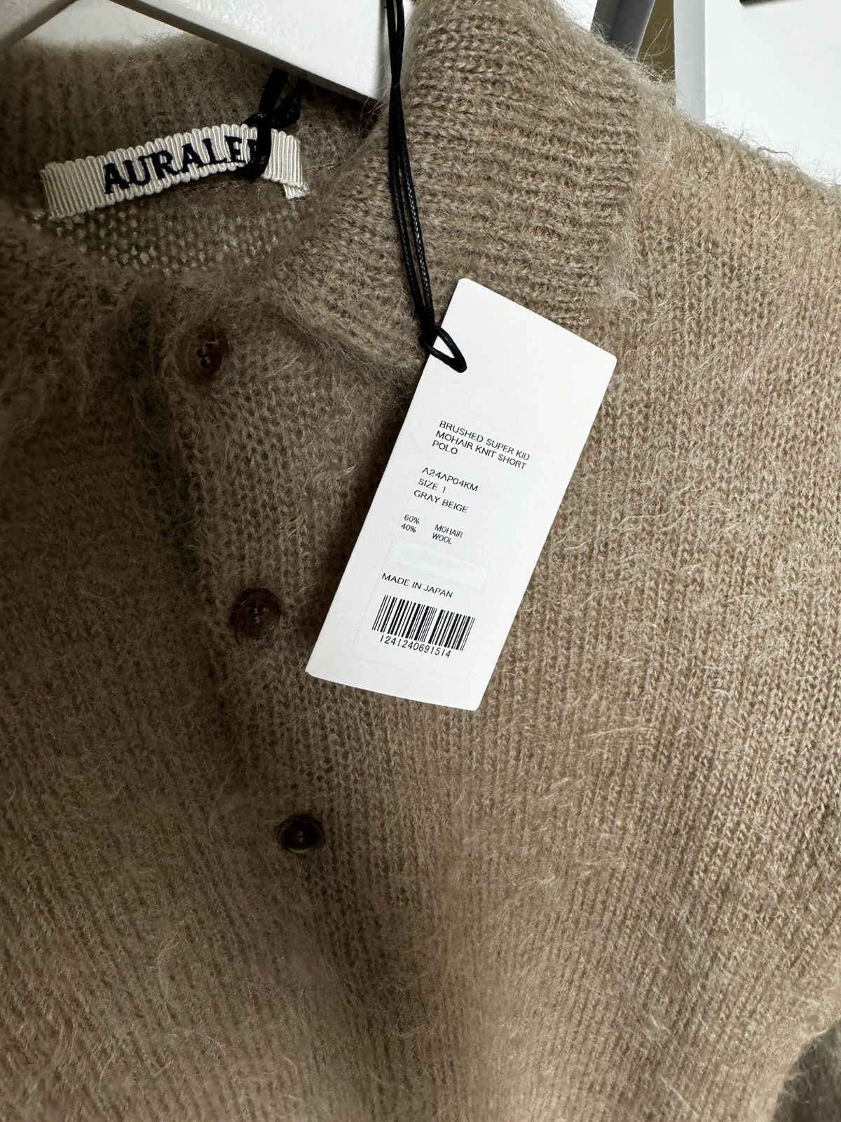Auralee AURALEE BRUSHED SUPER KID MOHAIR KNIT SHORT POLO Size S / US 4 / IT 40 - 4 Thumbnail