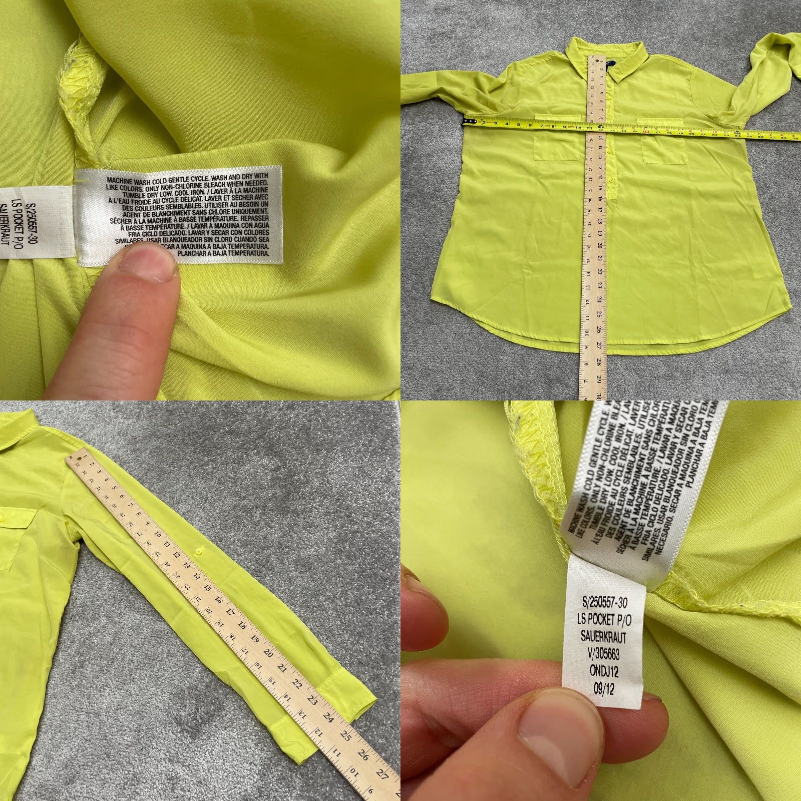 Old Navy Old Navy Button-Up Tunic Shirt Womens XL Yellow Long Sleeve Casual Blouse Shirt (Regular) Size XL / US 12-14 / IT 48-50 - 8 Thumbnail