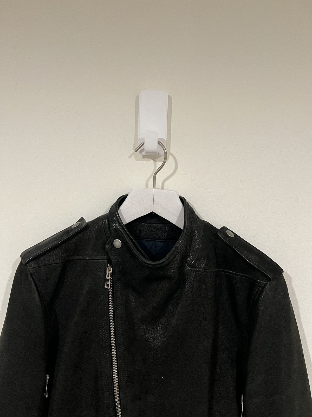 Balmain AW12 Biker Fencing Asymmetric Paneled Leather Jacket (50) Size US M / EU 48-50 / 2 - 7 Thumbnail