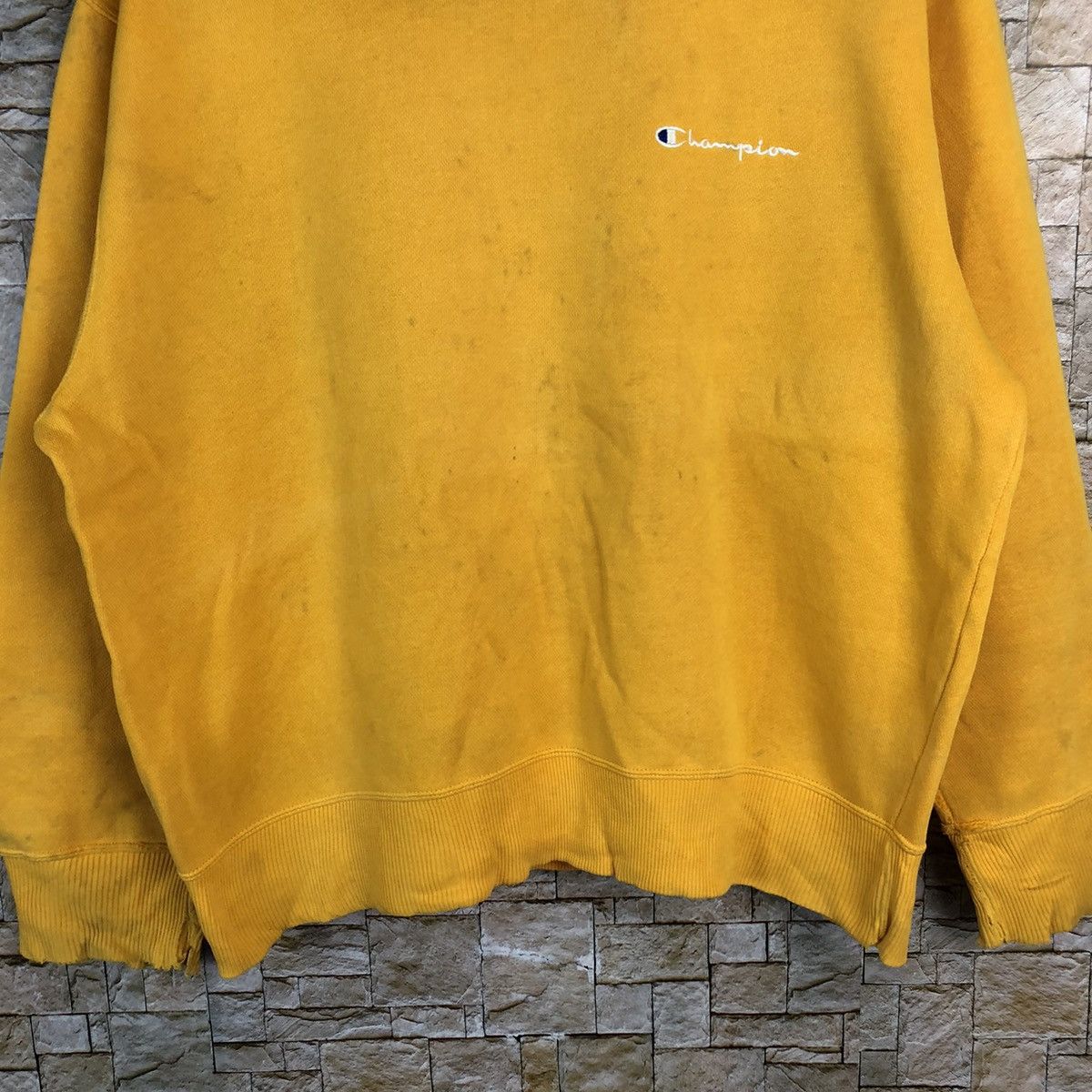 Champion × Vintage Champion vintage Yellow Sweatshirt #A764 Size US L / EU 52-54 / 3 - 3 Thumbnail