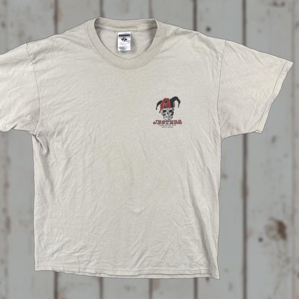 Jerzees VINTAGE Jerzees T-Shirt Beige Crew Neck Short Sleeve Military 2007-2008 JERZEES Mens Large Beige T Shirt U.S. Military Size US L / EU 52-54 / 3 - 1 Thumbnail