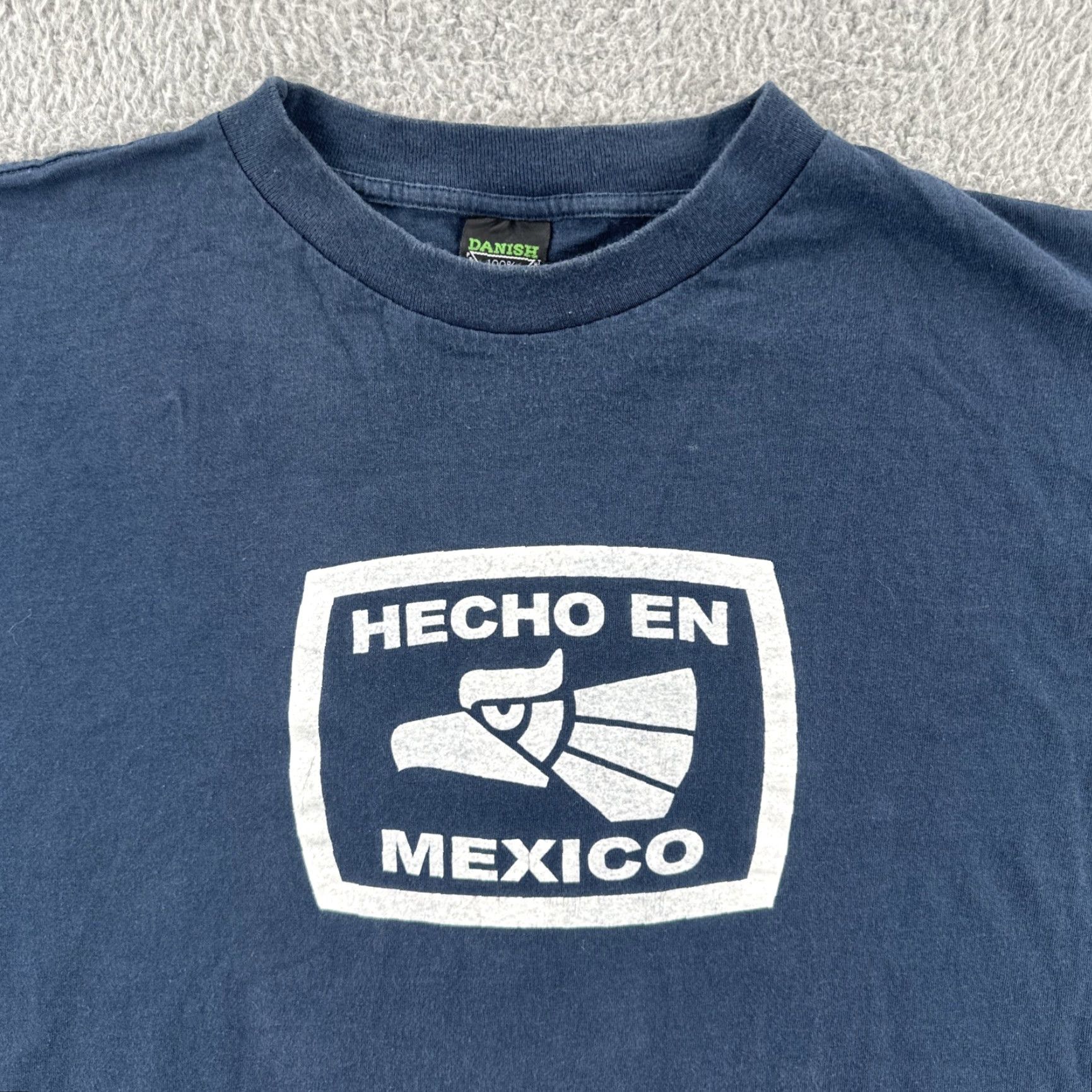Vintage VTG Danish 90s Heavyweight Cotton 2XL Blue Boxy Shirt USA Made Short Sleeve Crew Neck Mens Teal? Size US XXL / EU 58 / 5 - 5 Thumbnail
