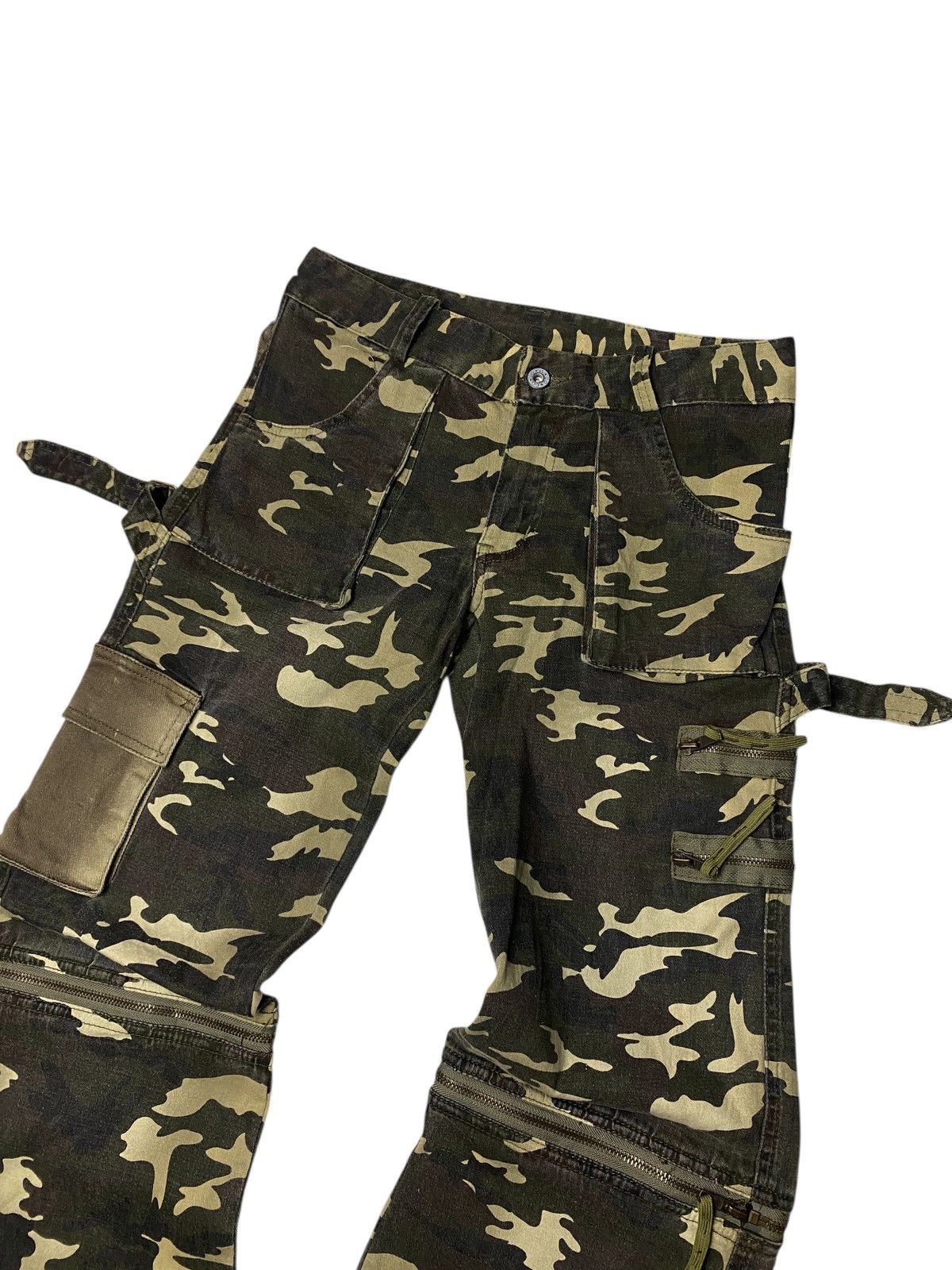 If Six Was Nine 2000's Happy Valley Military Multipocket Flared Pants Size US 26 / EU 42 - 3 Thumbnail