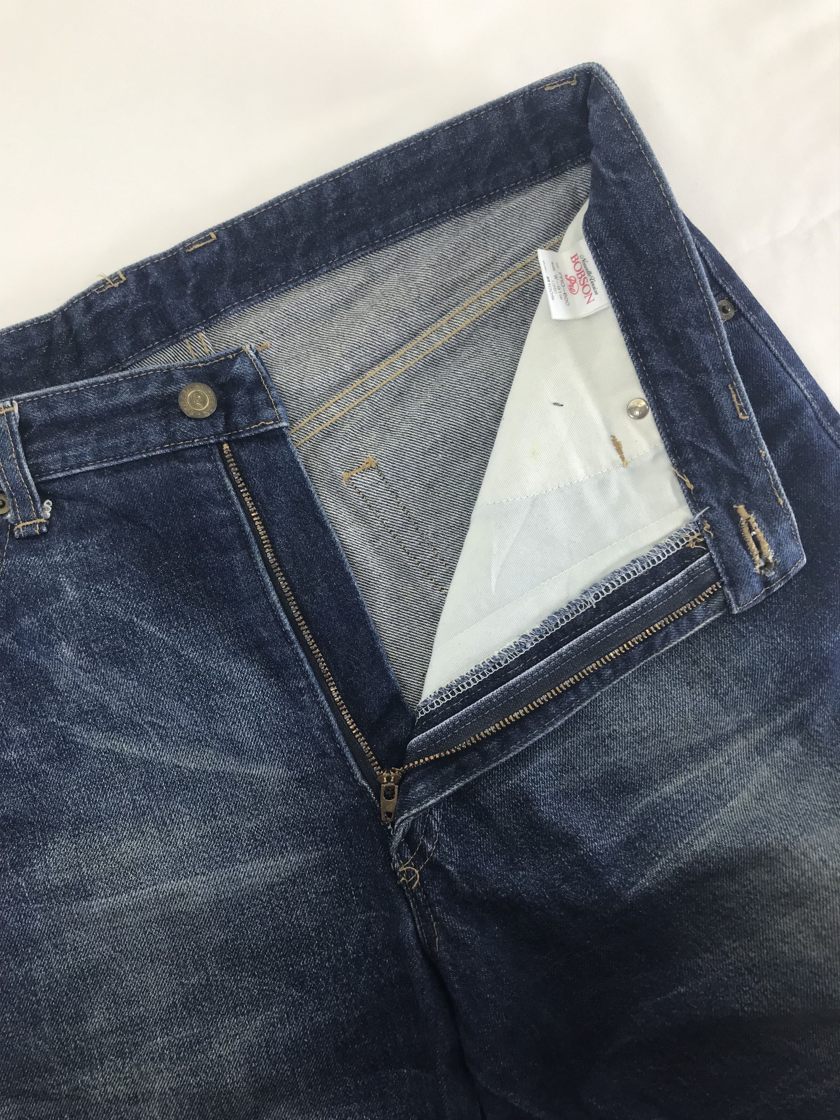 Vintage Vintage Bobson Straight Cut Blue Jeans Size US 35 - 9 Thumbnail