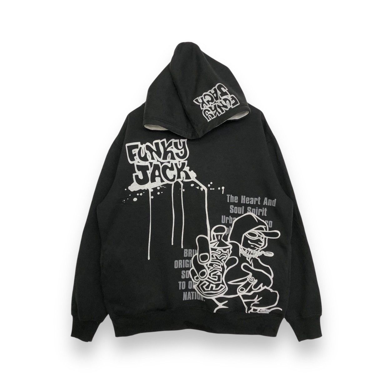 Japanese Brand VINTAGE FUNKY JACK FADED HIPHOP Y2K HOODIE SWEATSHIRT Size US XXL / EU 58 / 5 - 1 Thumbnail