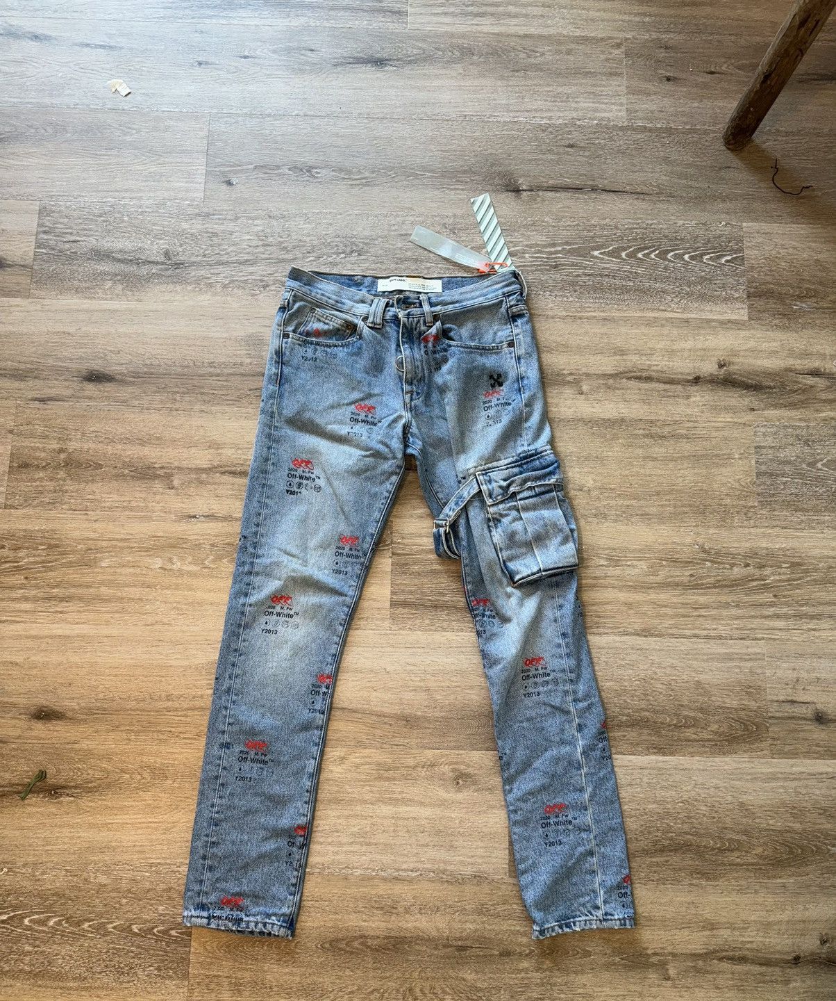 image of Off White Denim Jeans in Blue, Men's (Size 30)