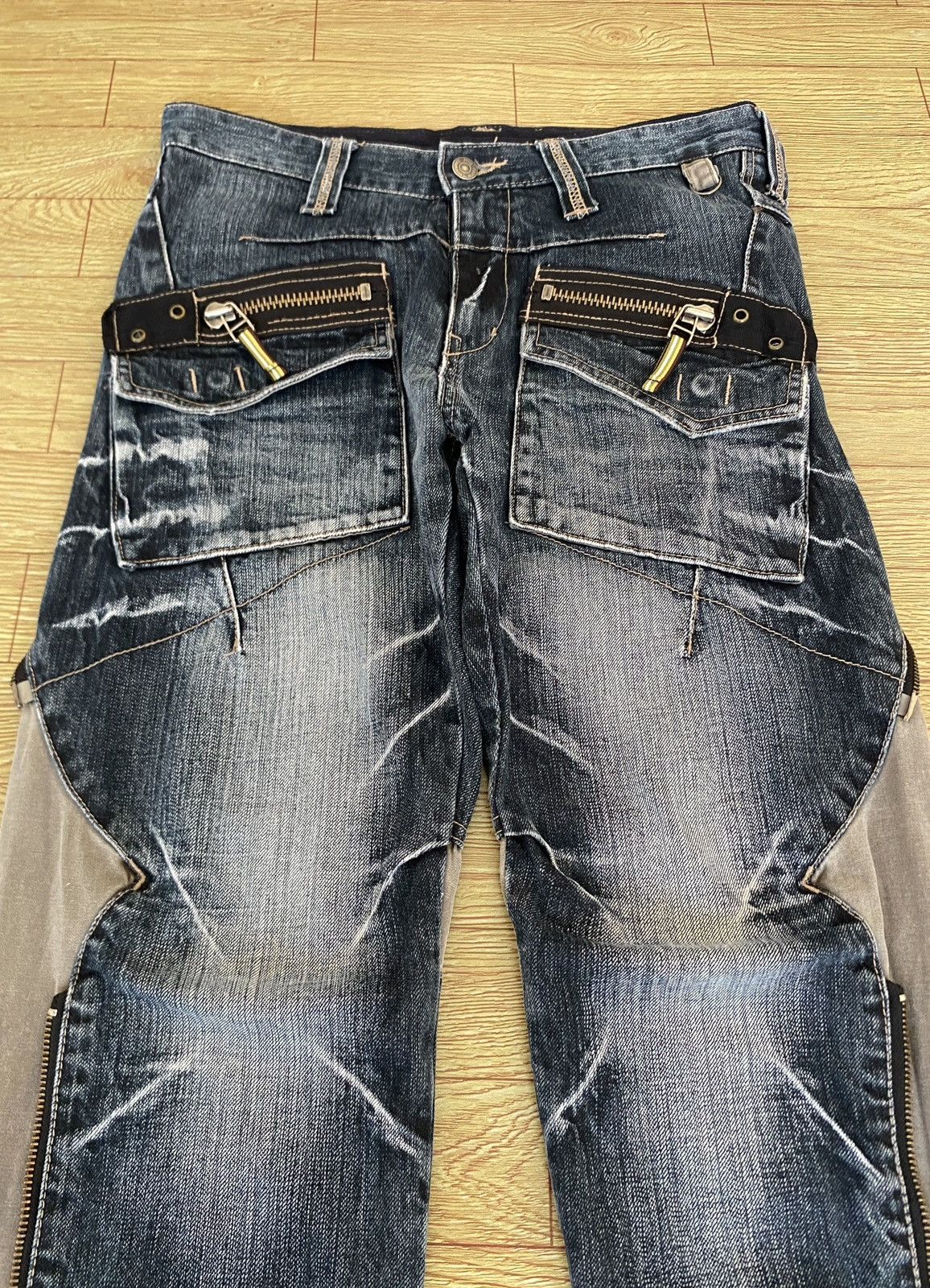 PPFM Very Rare Vintage Brand PPFM Tactical Bondage Jeans 1990s Size US 30 / EU 46 - 4 Thumbnail