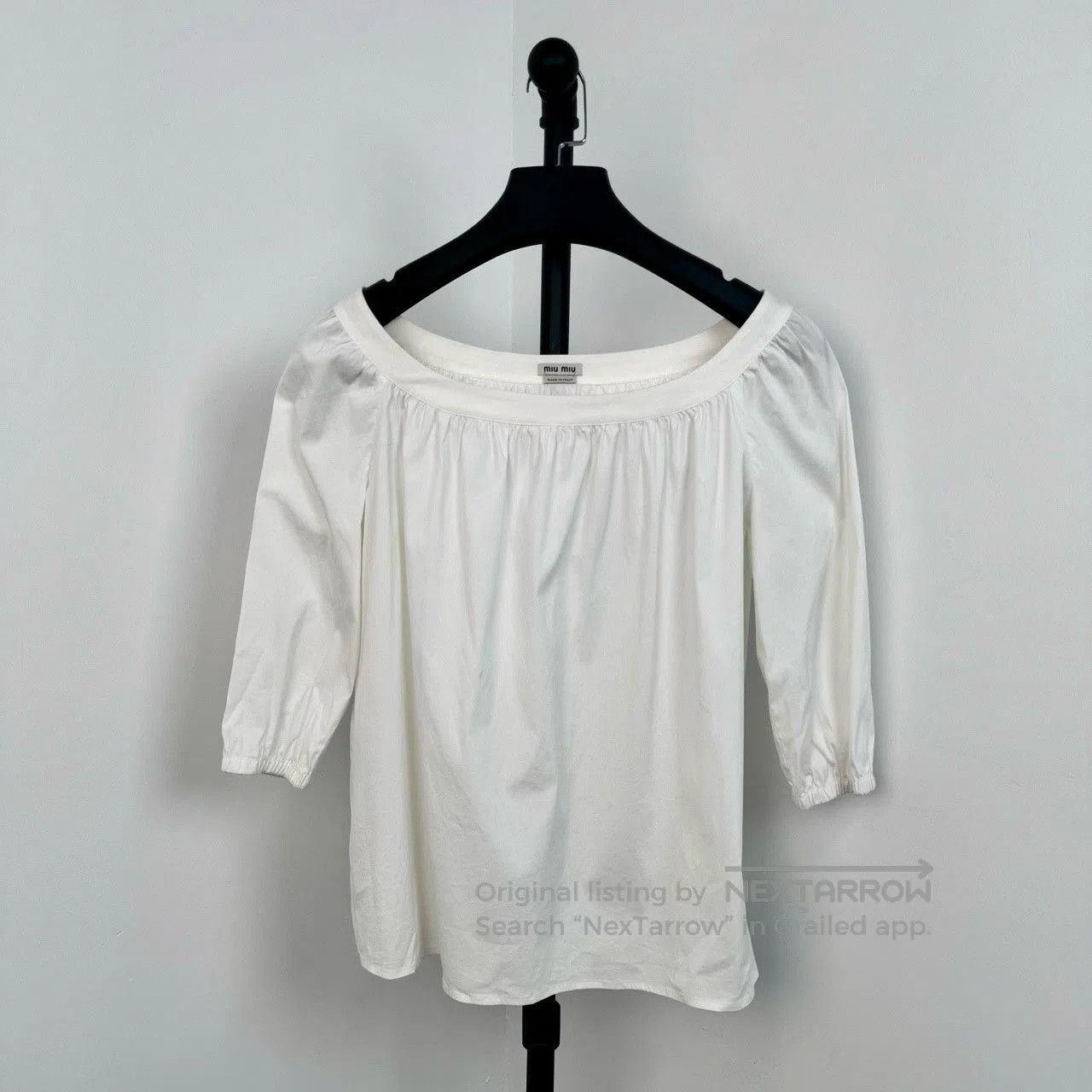 Miu Miu MiuMiu Campus Puff Sleeve Short Shirt Tee. Size S / US 4 / IT 40 - 1 Thumbnail