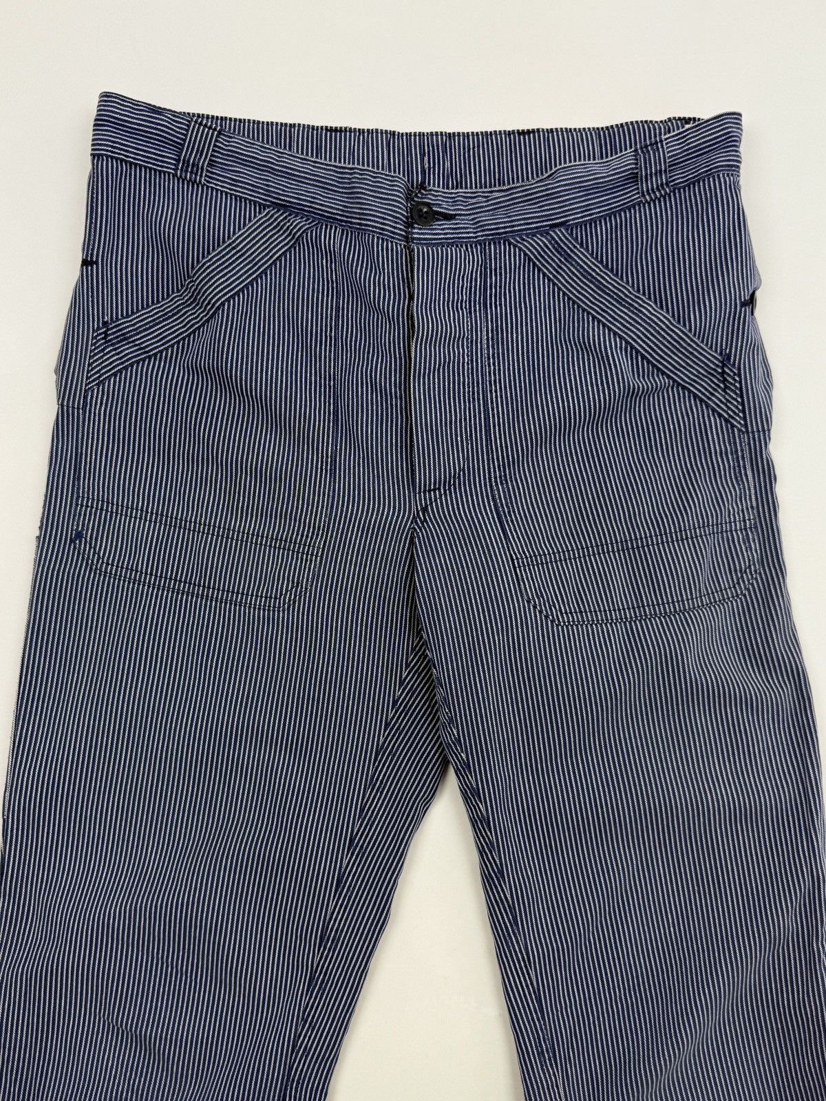 Vintage 1970’s Vintage Distressed Euro Hickory Stripe Work Pants Size US 34 / EU 50 - 2 Thumbnail