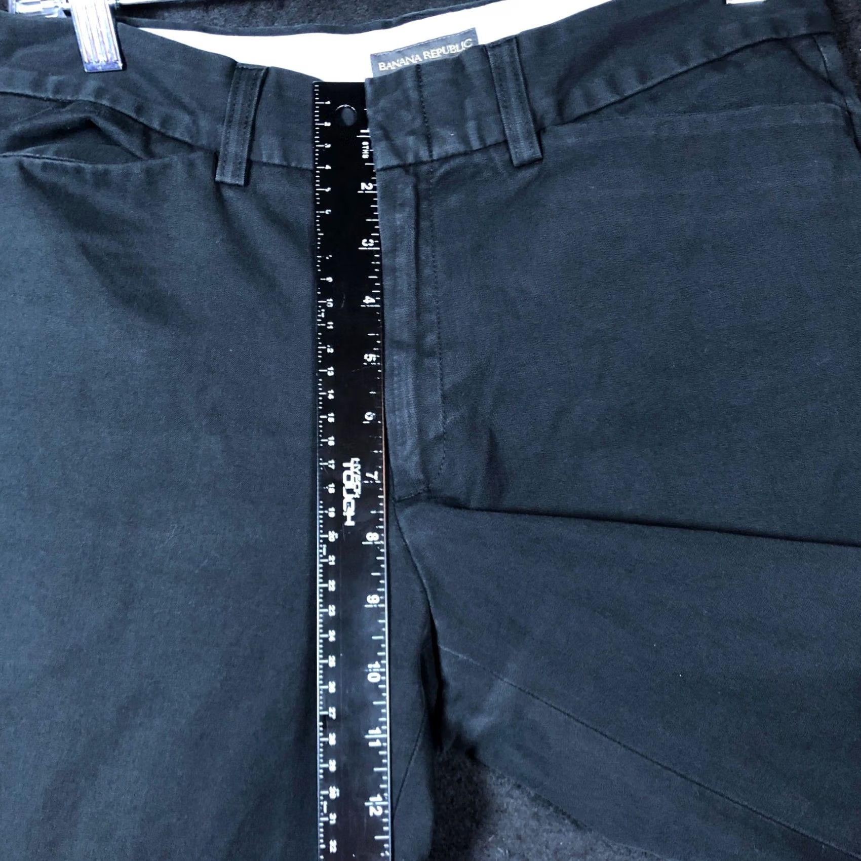 Banana Republic Banana Republic Womens Pants Black Chino Wide-Leg Mid Rise Stretch 6 Size 28" / US 6 / IT 42 - 7 Thumbnail