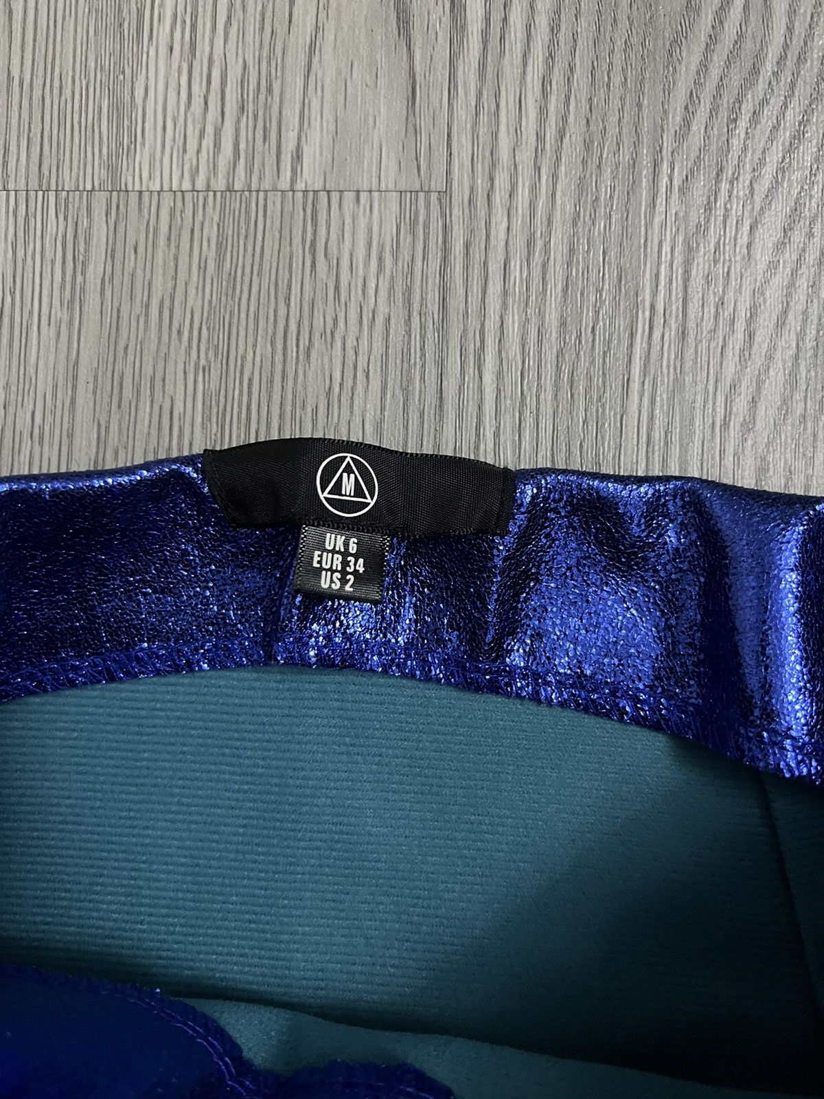 Saint Laurent Paris Missguided blue metallic mini skirt 💙✨ Size 26" / US 2 / IT 38 - 10 Thumbnail