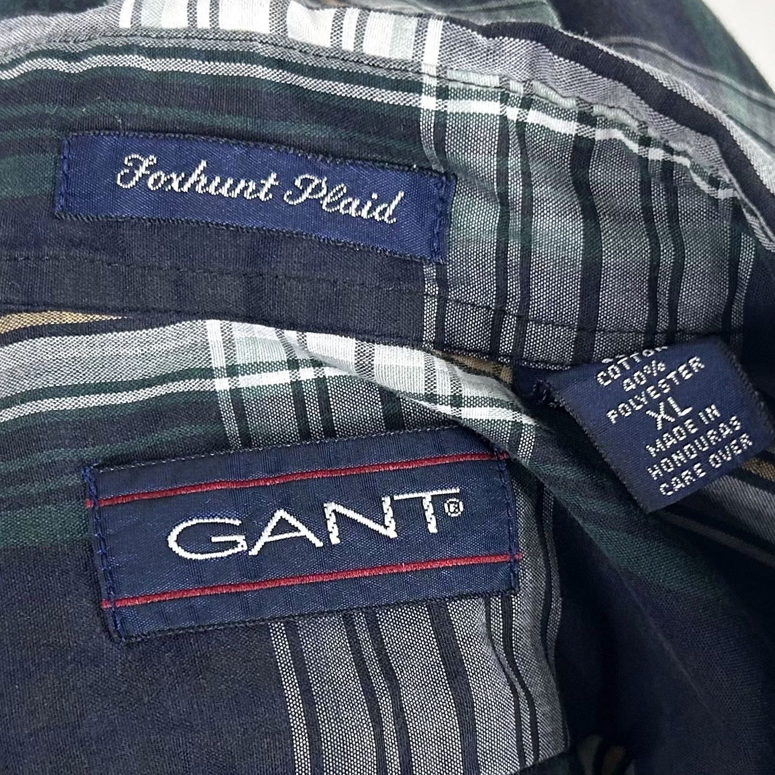 Gant Gant XL Foxhunt Plaid Shirt Short Sleeve Green Blue Yellow Cotton Blend Shirt Men's Regular Button-Down Plaid Size US XL / EU 56 / 4 - 3 Thumbnail