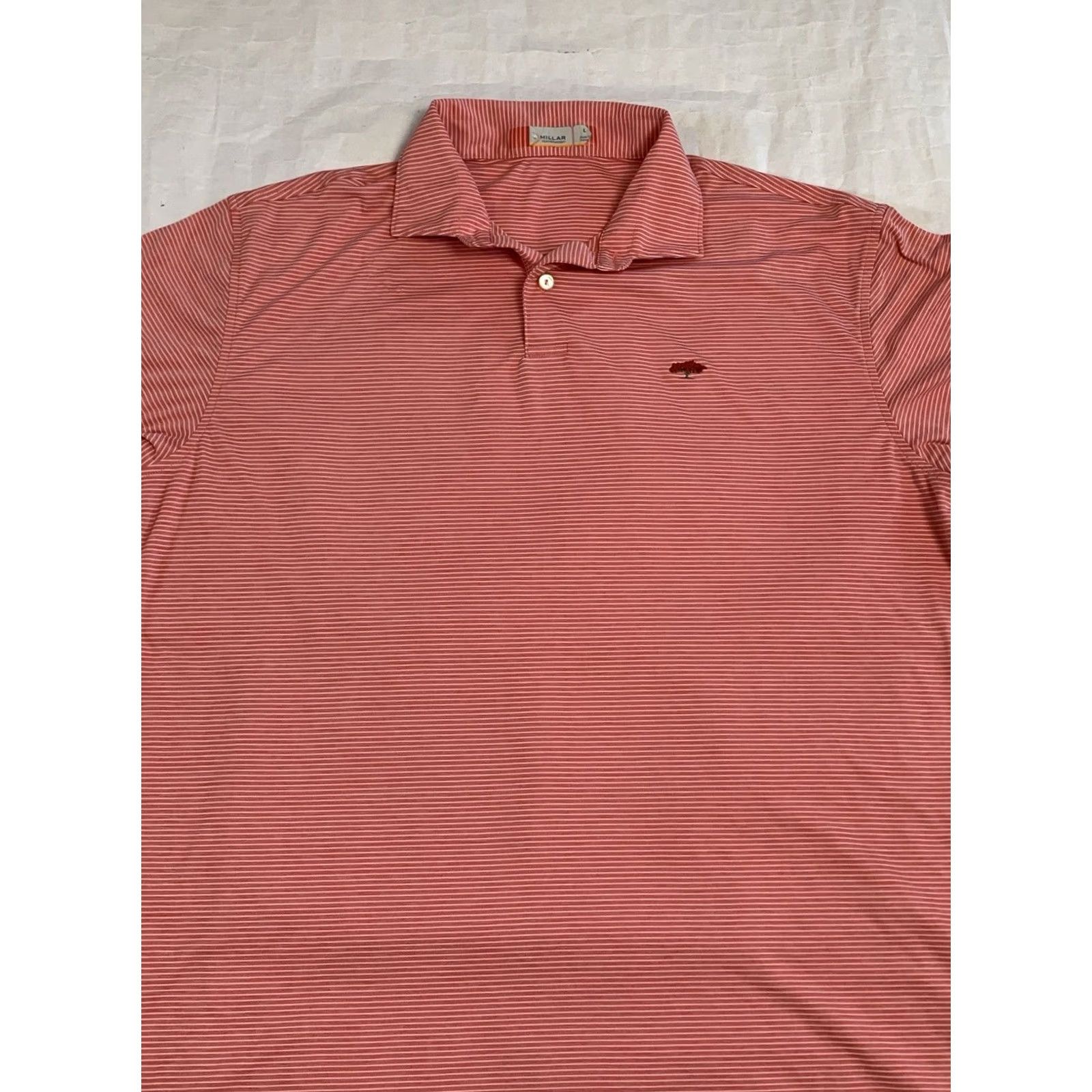 Peter Millar Peter Millar Featherweight Polo Mens Large Pink Striped Performance Golf Rugby Shirt Size US L / EU 52-54 / 3 - 2 Thumbnail