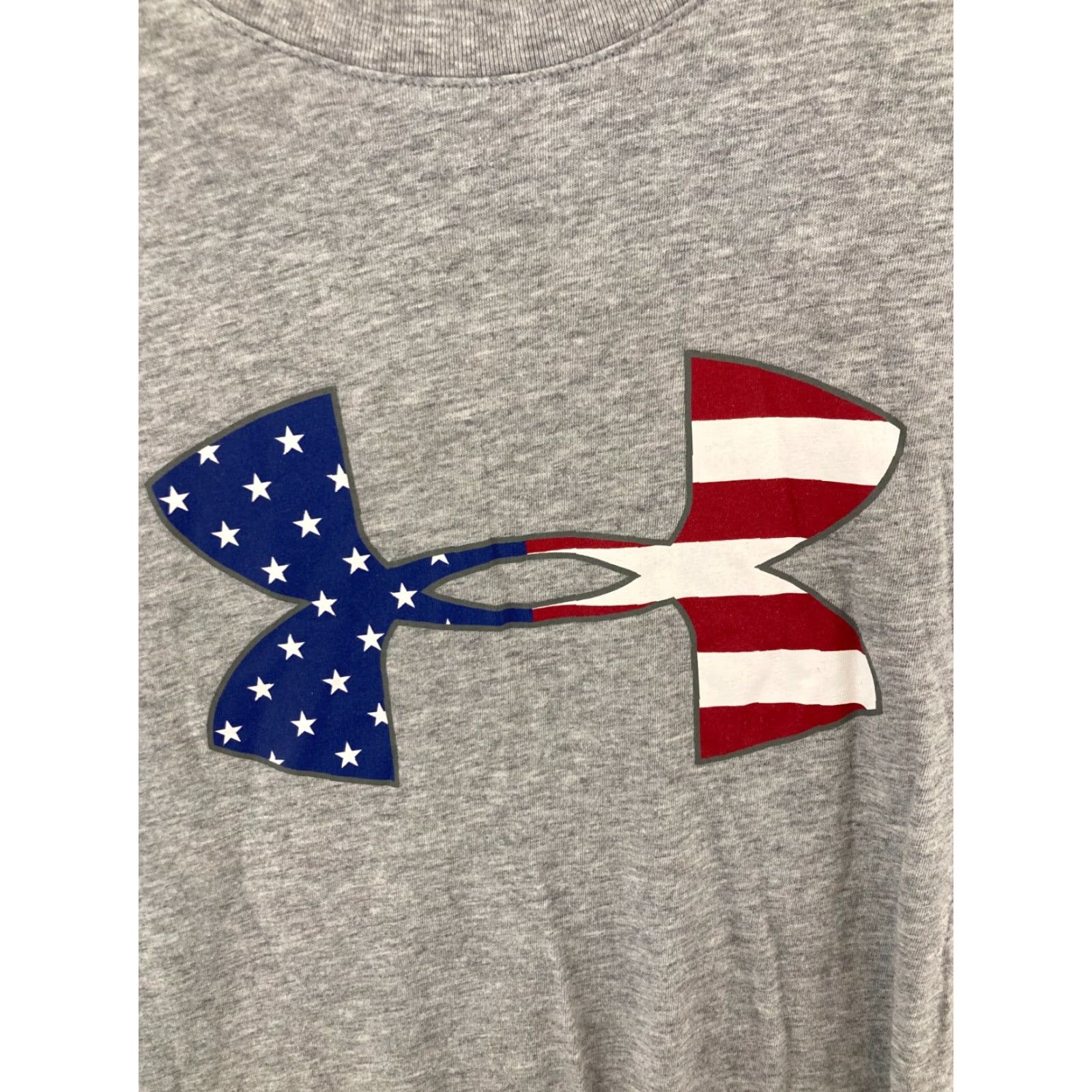 Under Armour Under Armour Mens TShirt XL Gray American Flag Logo Athletic Size US XL / EU 56 / 4 - 4 Thumbnail