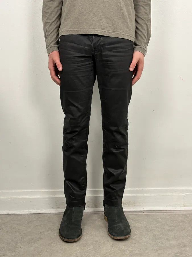 Marithe + Francois Girbaud FW2013 Marithé + François Girbaud Black Waxed Denim Jeans Size US 30 / EU 46 - 2 Thumbnail