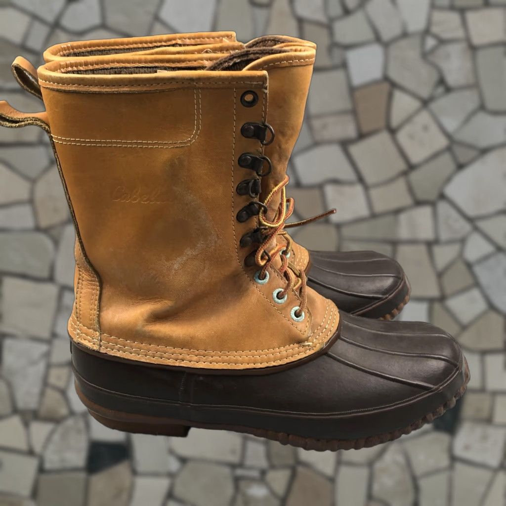 Vintage Vintage Cabelas Boots Mens Size 11 Brown Leather Rubber Duck Hunting Snow GTX Size US 11 / EU 44 - 1 Thumbnail