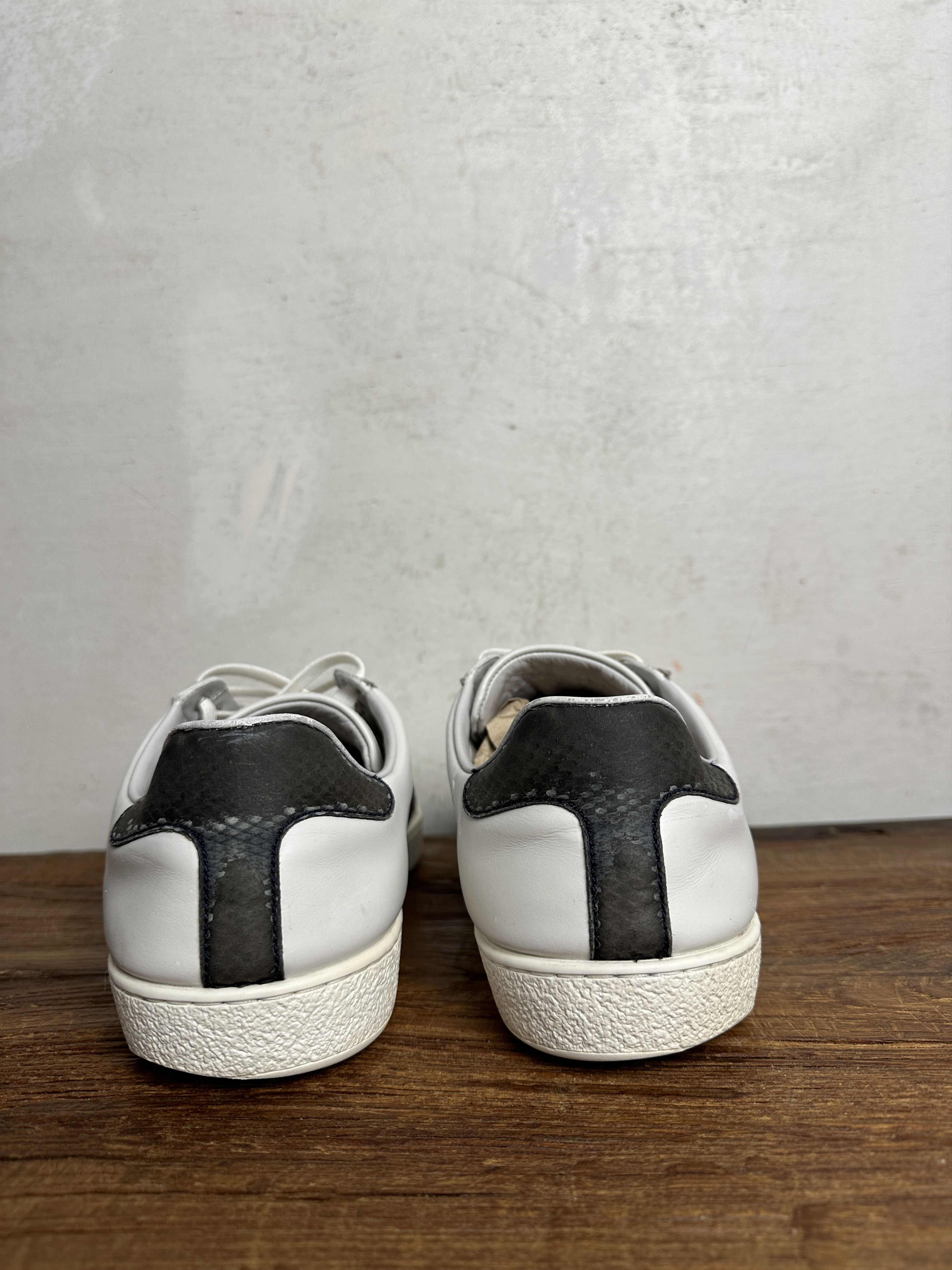 Gucci Gucci Ace Leather Sneaker White Navy Size US 9.5 / EU 42-43 - 6 Thumbnail