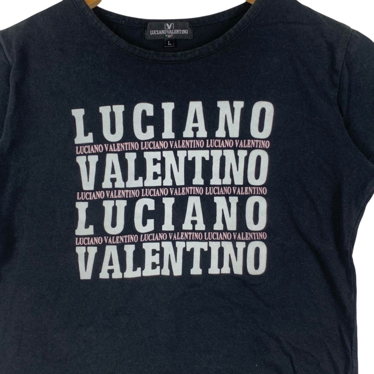 Other Vintage LUCIANO VALENTINO ITALY Center Logo Tee Shirt Top Size L / US 10 / IT 46 - 6 Thumbnail