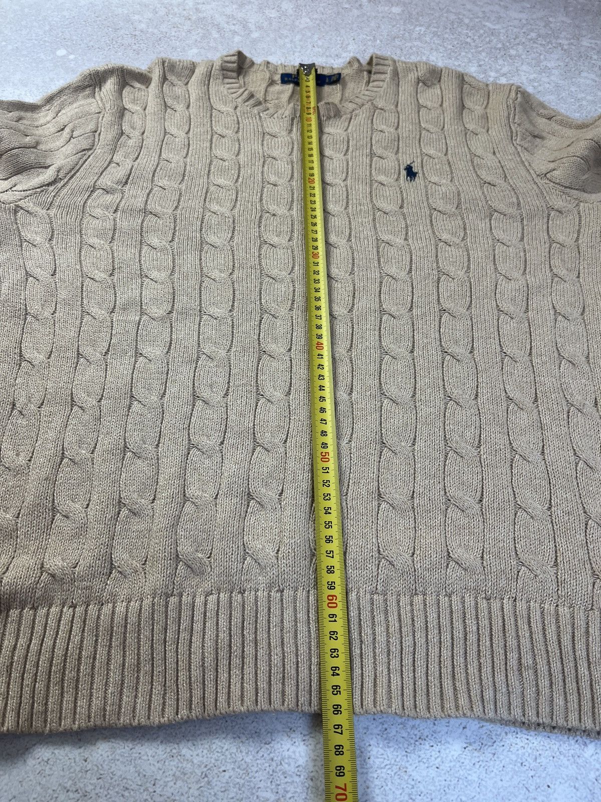 Polo Ralph Lauren Polo Ralph Lauren Golf Cable Knit Crew Neck Sweater Beige Size US L / EU 52-54 / 3 - 10 Thumbnail