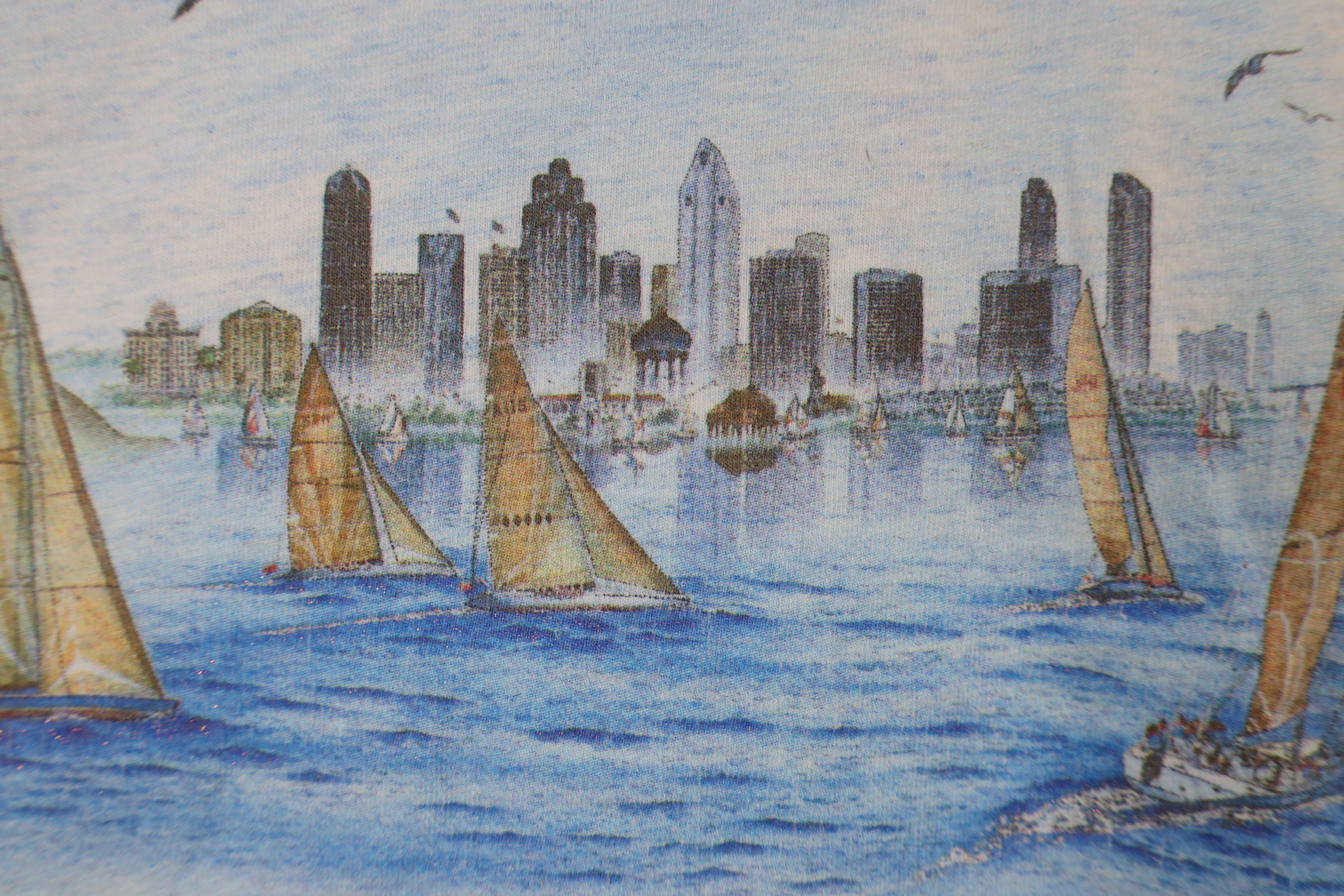 Vintage Vintage 90s Streetwear Spell San Diego Sailboat T-Shirt USA Size US L / EU 52-54 / 3 - 6 Thumbnail