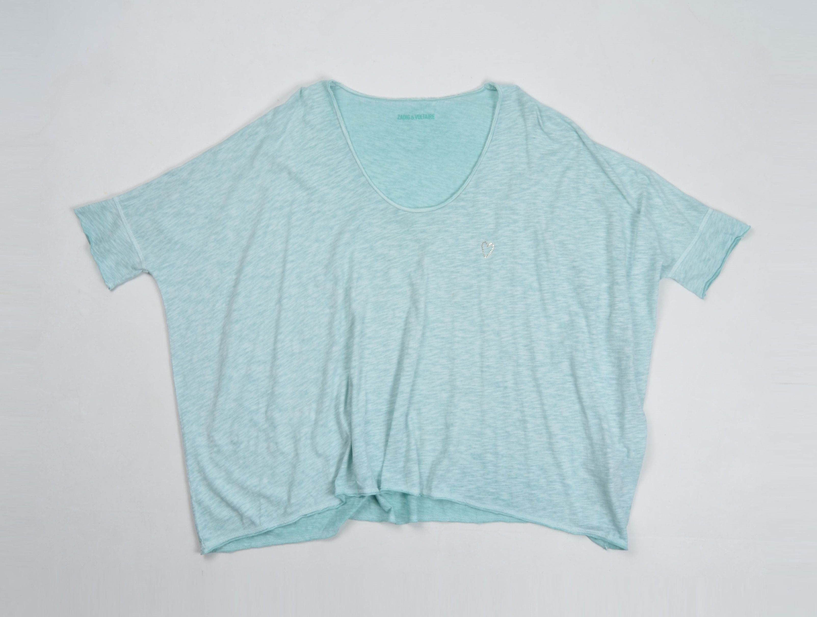 Zadig & Voltaire Zadig & Voltaire Oversized Flared Light Blue T-shirt Top Size XS / US 0-2 / IT 36-38 - 4 Thumbnail