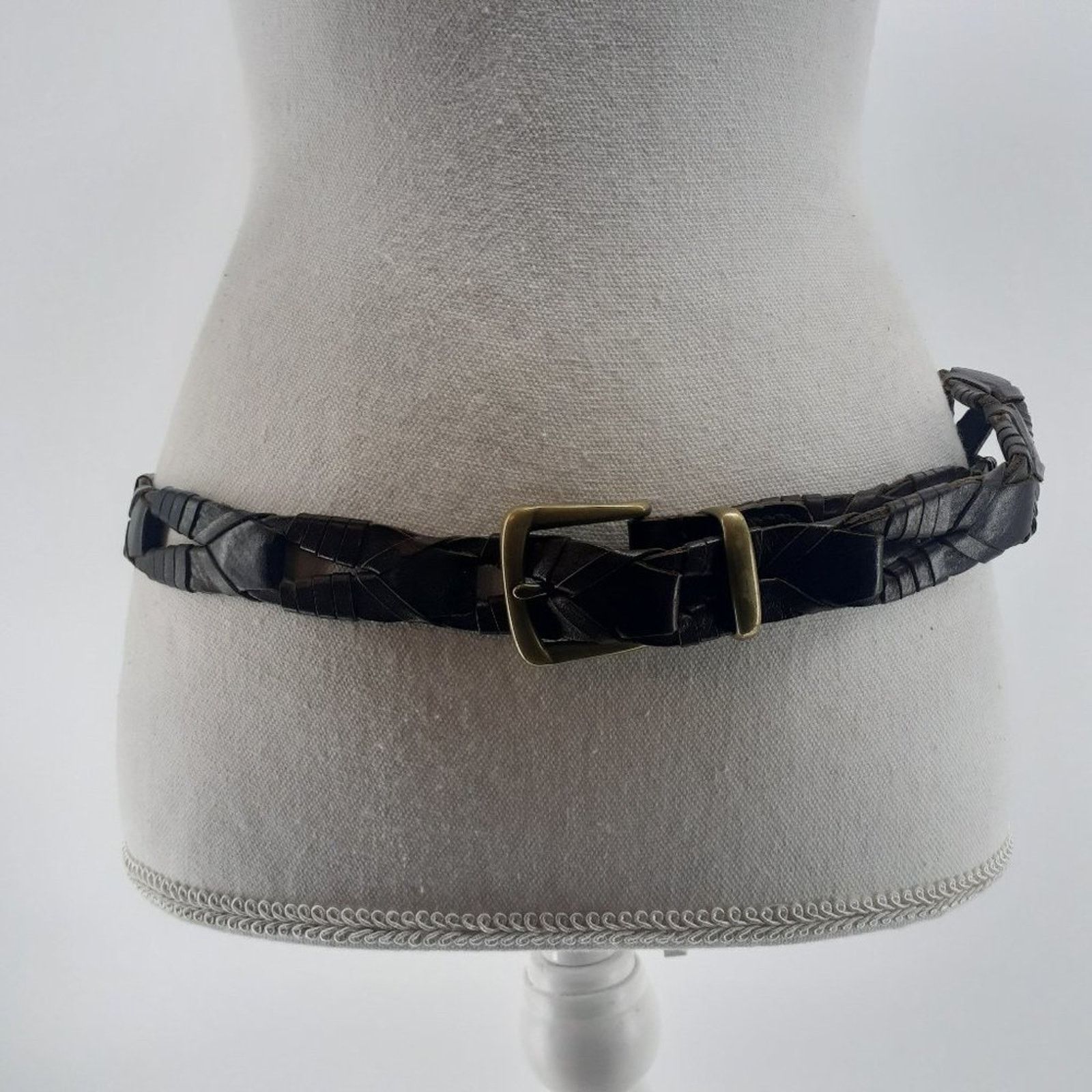 Fossil Fossil Men's Genuine Leather Links Gold Tone Buckle Brass Size ONE SIZE - 1 Thumbnail