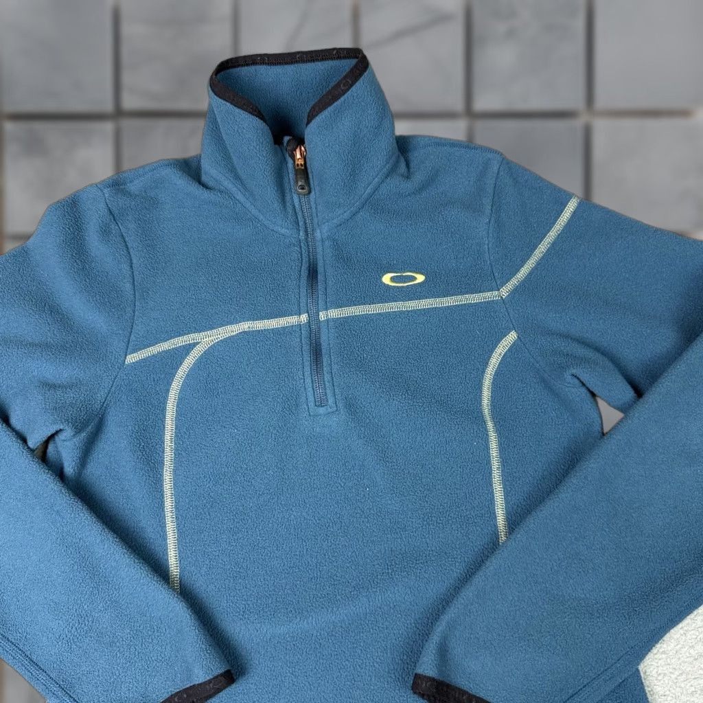 Oakley VINTAGE Oakley Pullover Sweatshirt S Blue 1/4 Zip Fleece Mock Neck Men Regular Long Sleeve Athletic Activewear Clothing Size US S / EU 44-46 / 1 - 1 Thumbnail