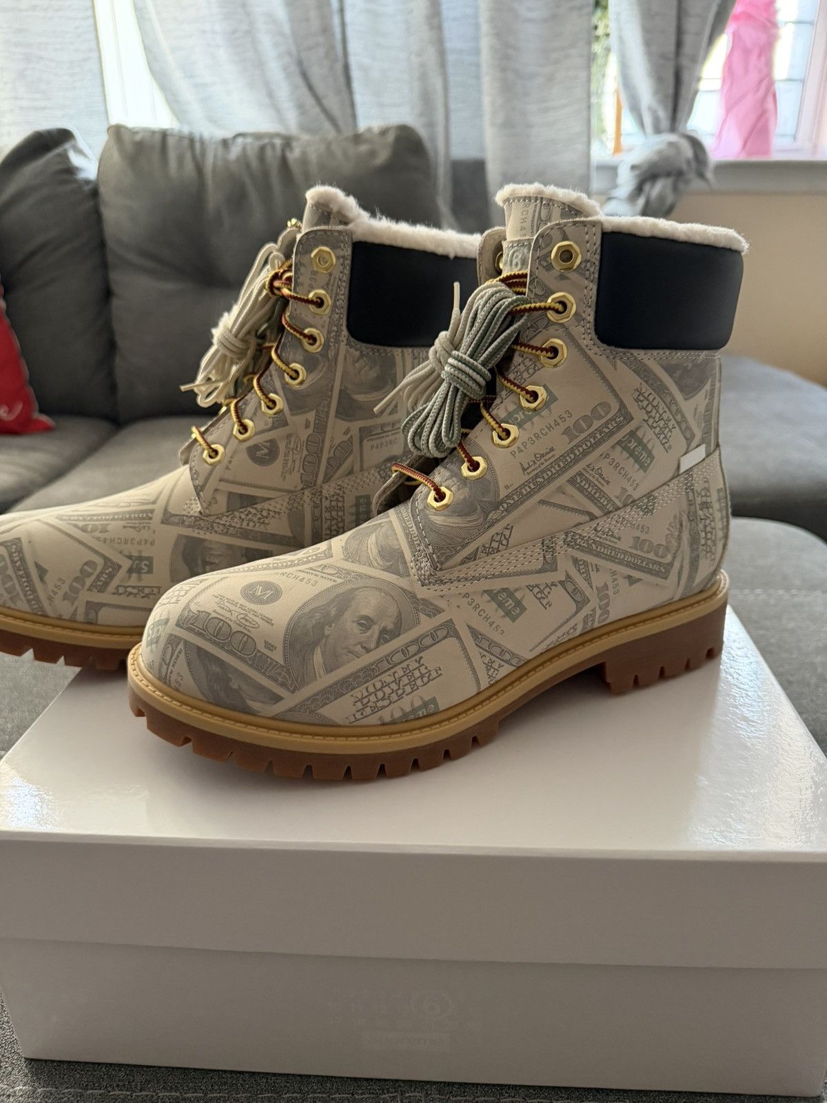 Maison Margiela × Supreme Maison Margiela X Supreme $100 Bills Timberland Size US 9 / EU 42 - 3 Thumbnail
