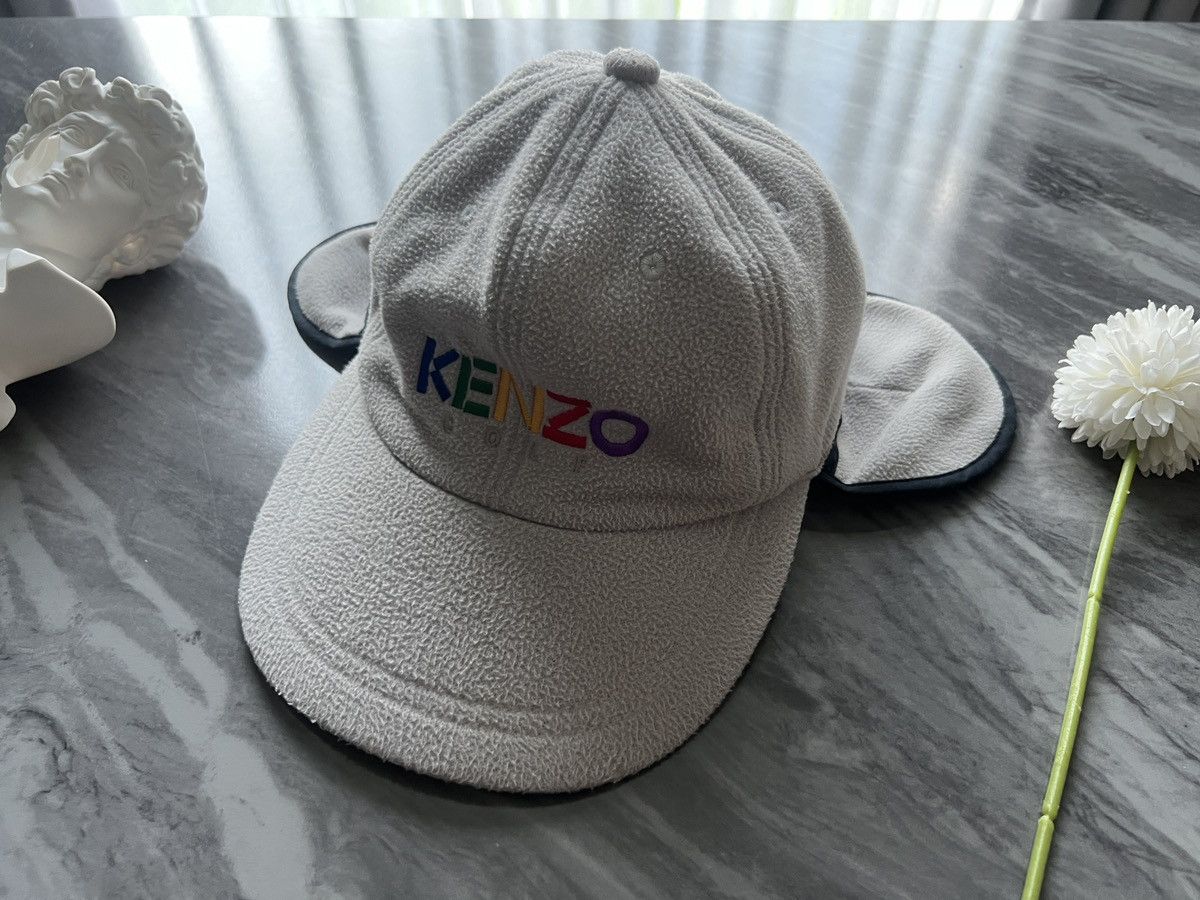 Kenzo Kenzo : Golf Puffy Trapper Hat Cap Grey Rainbow Font Size ONE SIZE - 7 Thumbnail