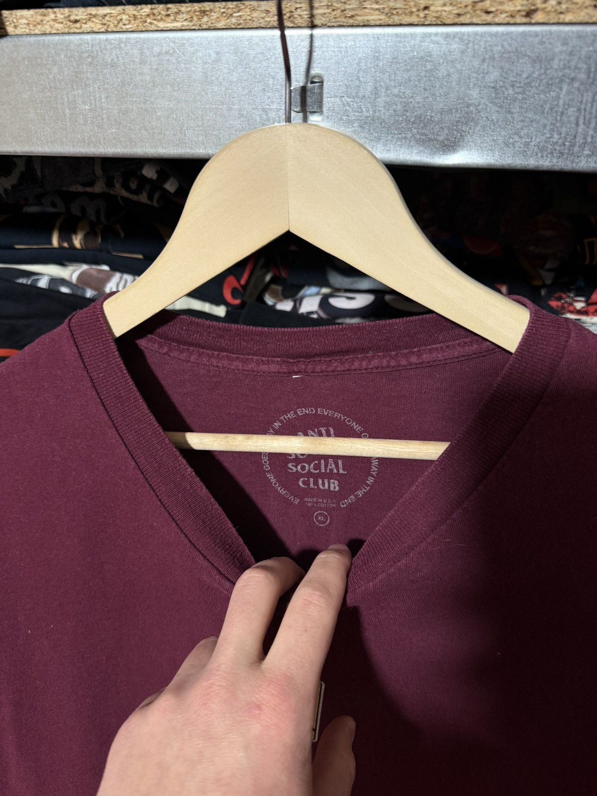 Anti Social Social Club Anti Social Social Club Straight To Voicemail Maroon Tee Size US XL / EU 56 / 4 - 5 Thumbnail
