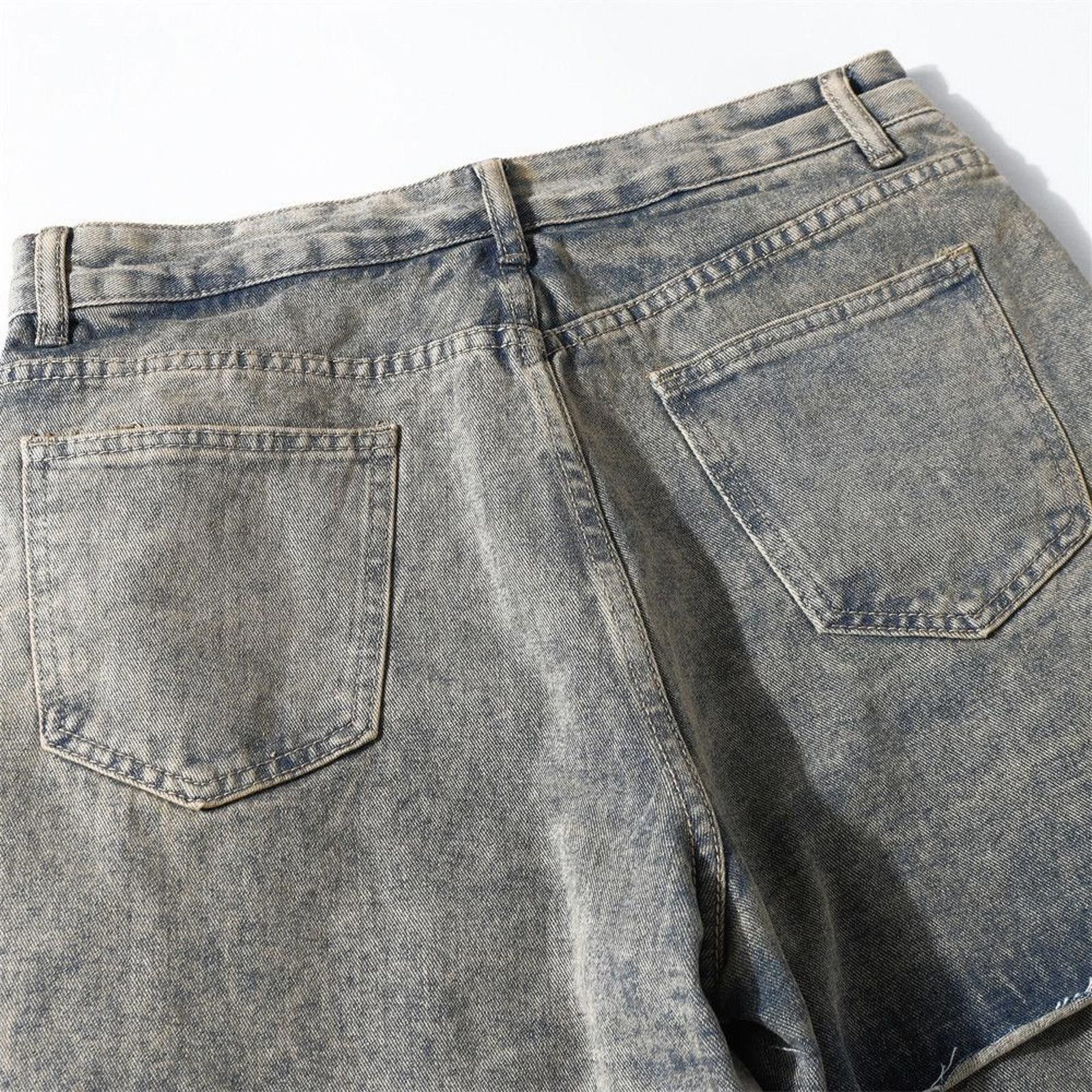 Jean × Vintage Distressed Washed Baggy Wide Leg Jeans Size US 32 / EU 48 - 4 Thumbnail