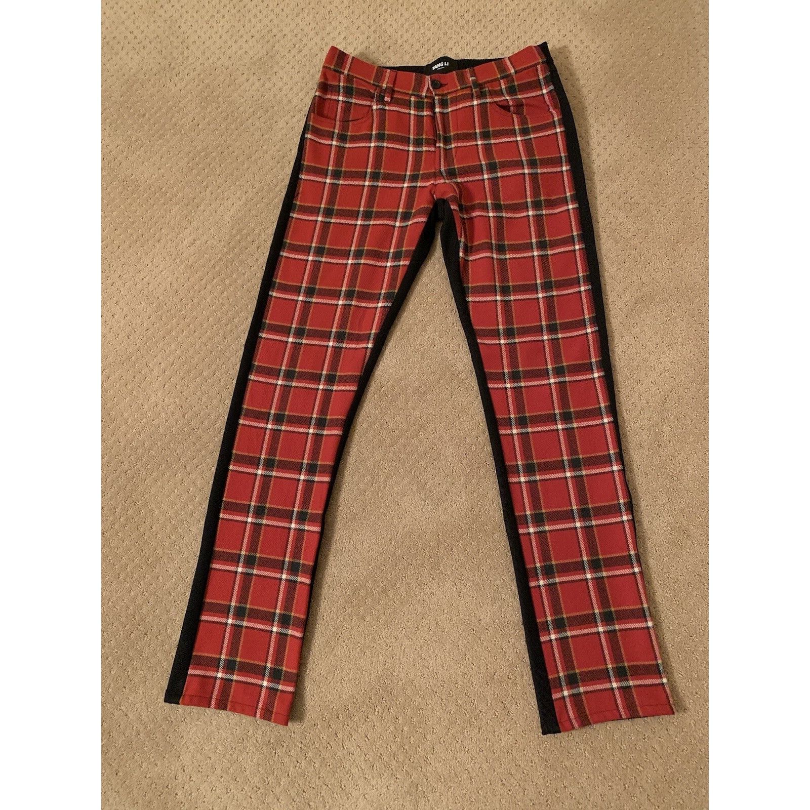Yang Li Yang Li Red Plaid Tartan Hybrid Wool Trousers 46 Size US 30 / EU 46 - 2 Thumbnail
