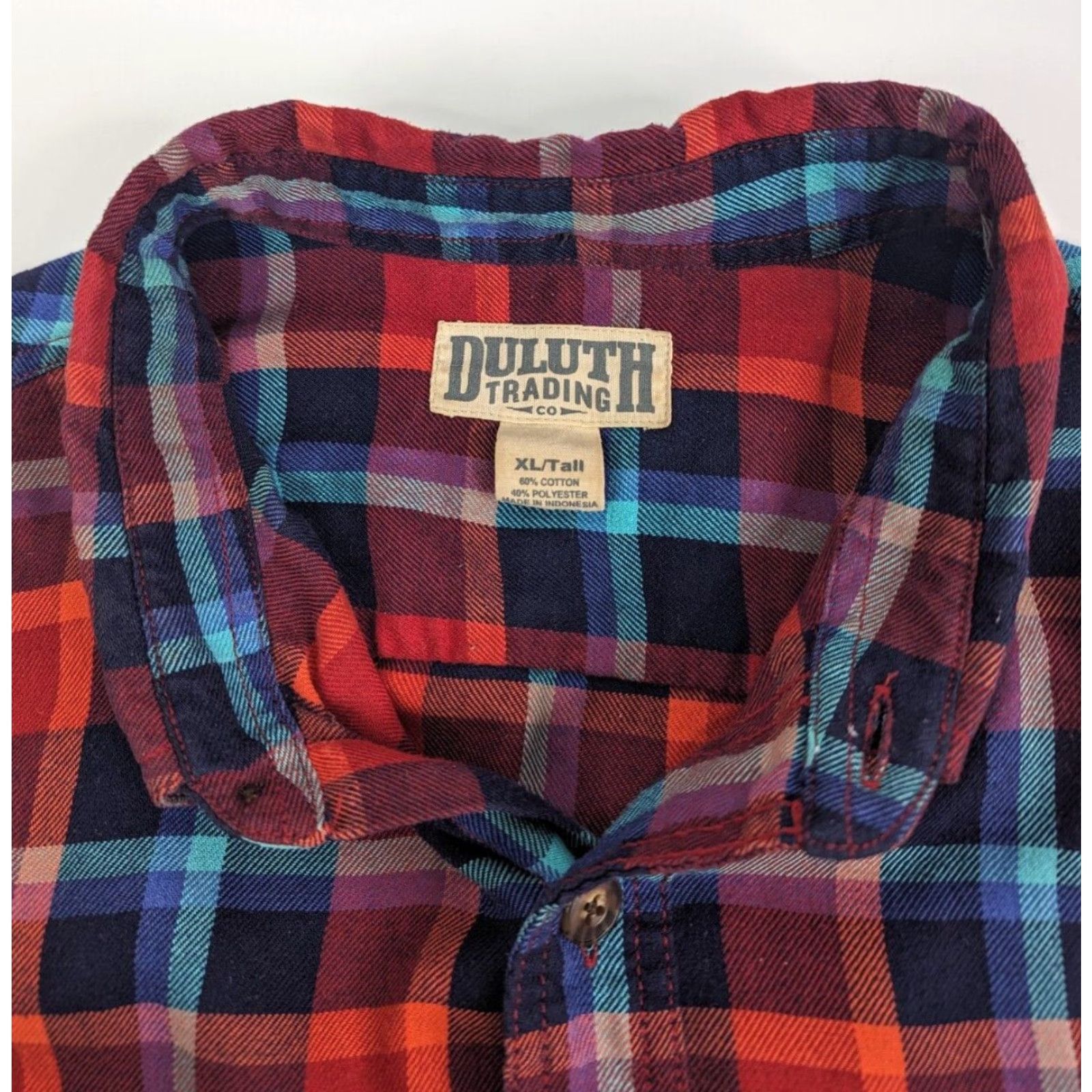 Vintage Duluth Free Swingin Wicking Red Blue Plaid Flannel Long Sleeve Mens XL Tall Shirt Size US XL / EU 56 / 4 - 7 Thumbnail